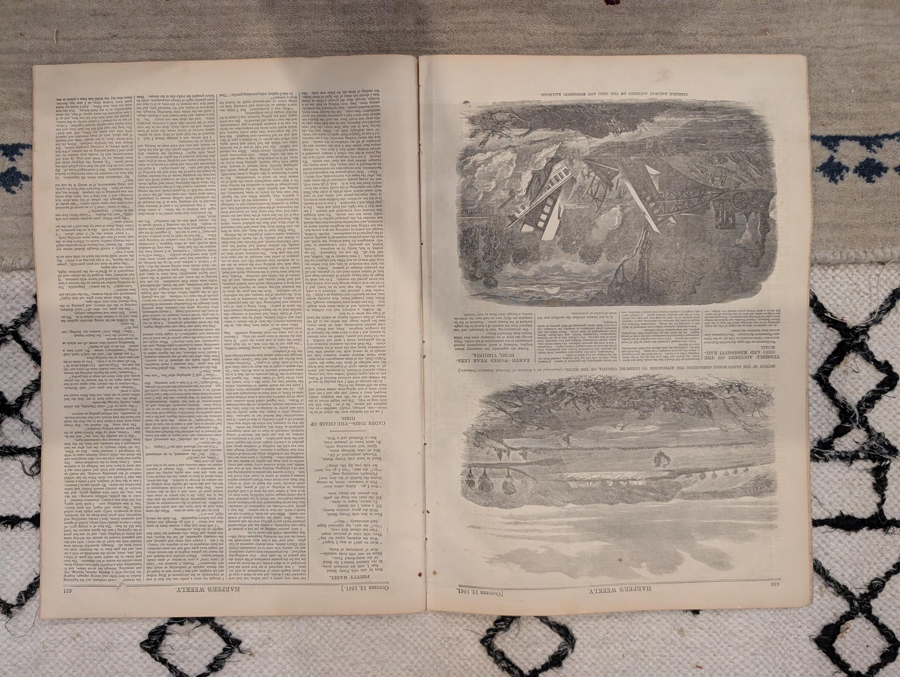 1861 Battle of Lexington Missouri Harper's Weekly Oct 12 Our Generals Centerfold