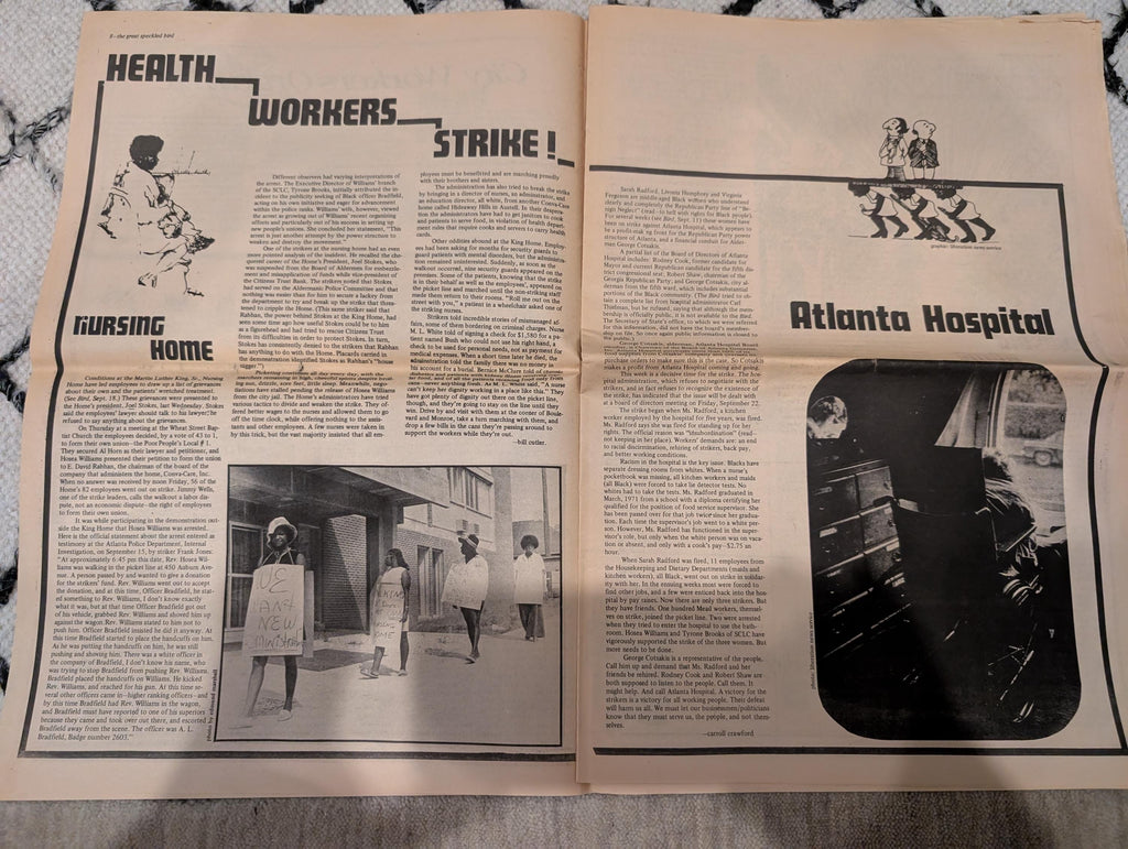 The Great Speckled Bird | September 25, 1972 | Underground Atlanta Newspaper | Labor Strikes, Palestine, Cheech & Chong, Al Green