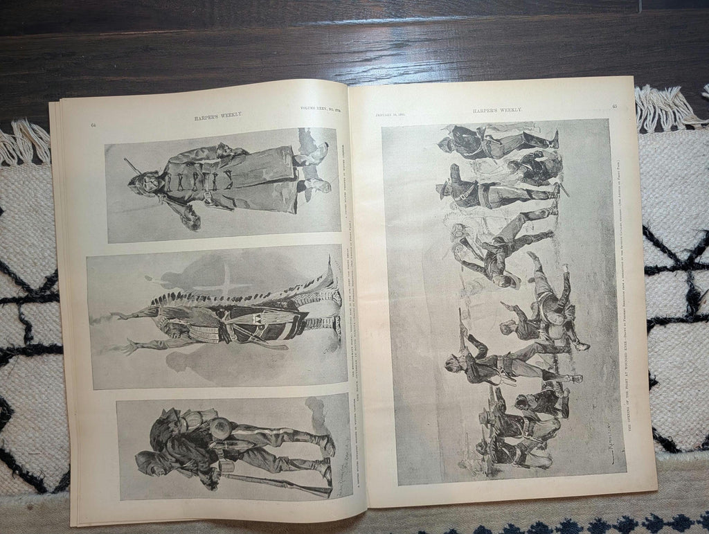 1891 Remington "Wounded Knee" & Pine Ridge — Five Prints, Springfield — Jan 24