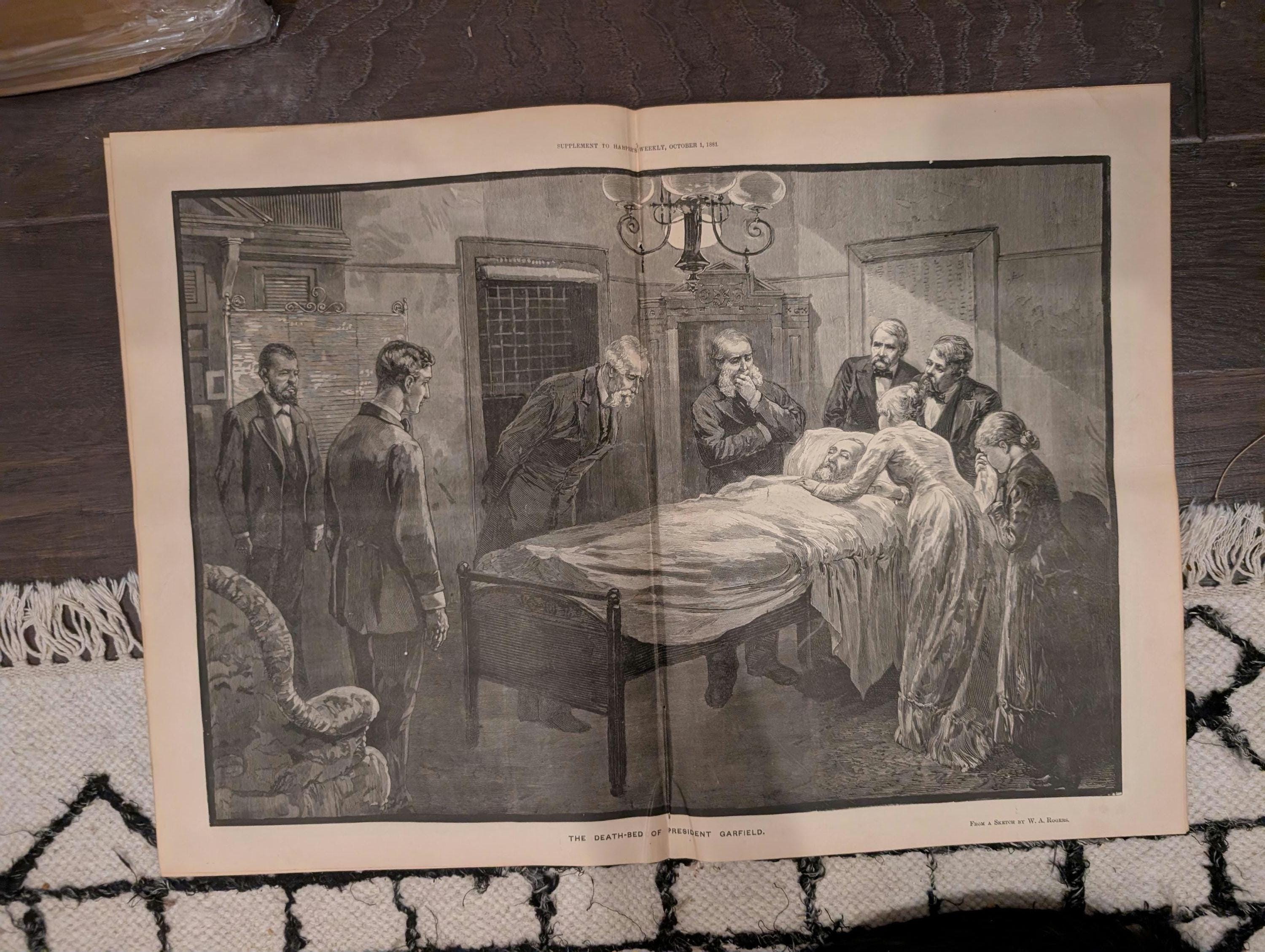 1881 Nast Weeping Liberty, Garfield Death Bed, Arthur Takes Oath, Mother — Oct 1