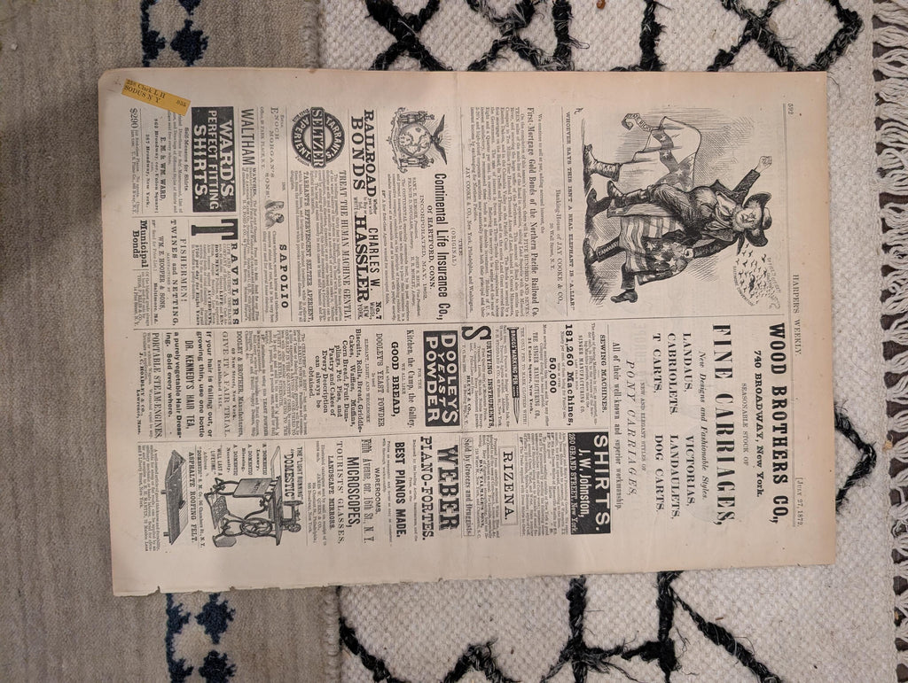 1872 Livingstone Stanley Expedition Harper's Weekly July 27 Thomas Nast