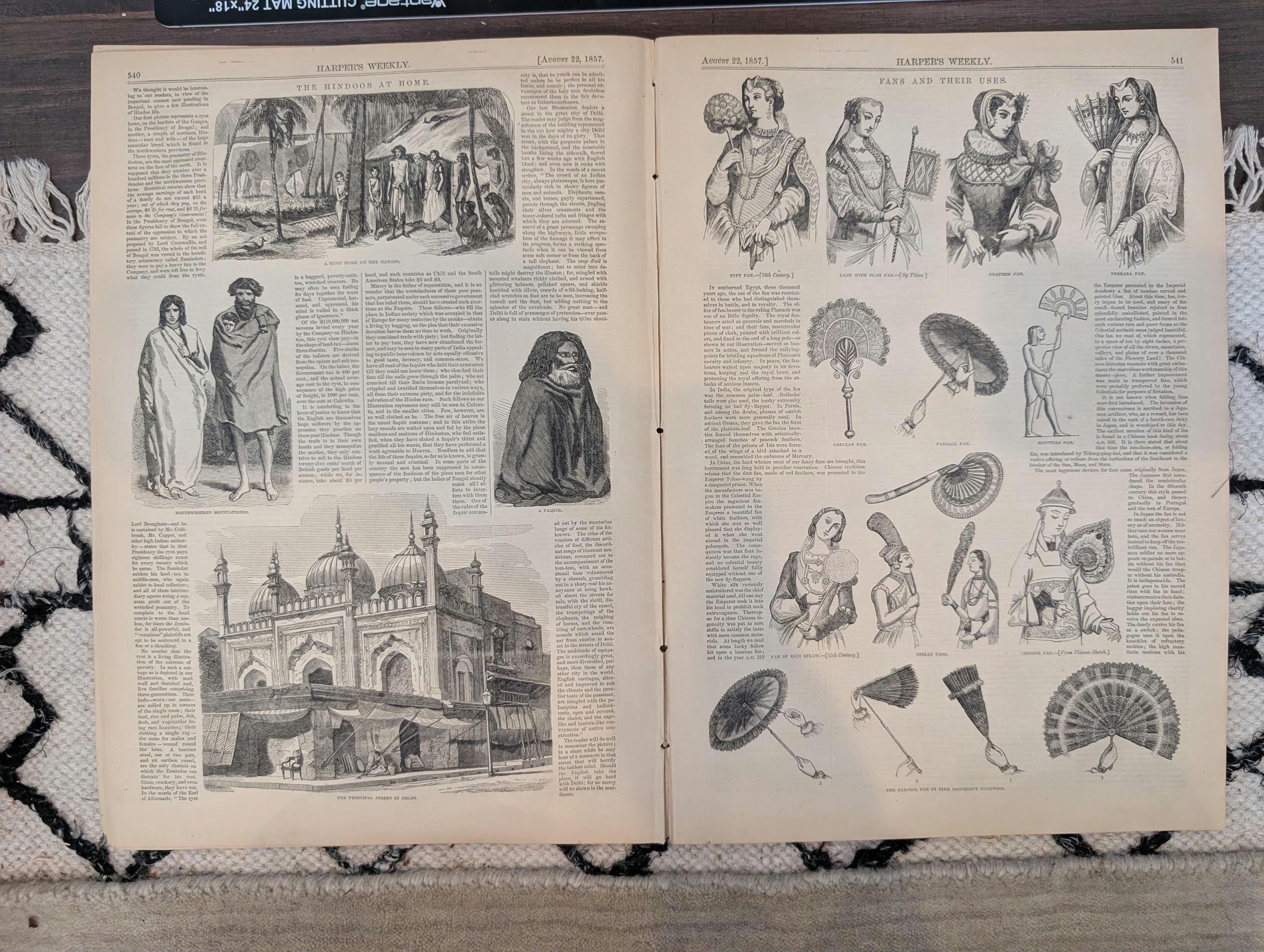 1857 Washington Territory Frontier Harper's Weekly August 22 White Mountains