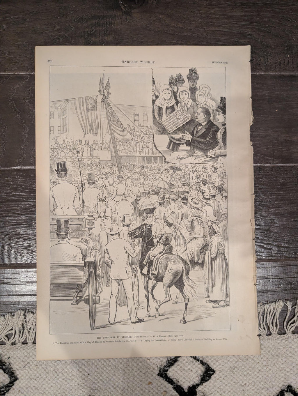 Harper’s Weekly October 22, 1887 – Lincoln Statue, Cycling, Presidential Tour, Yacht Club Cup