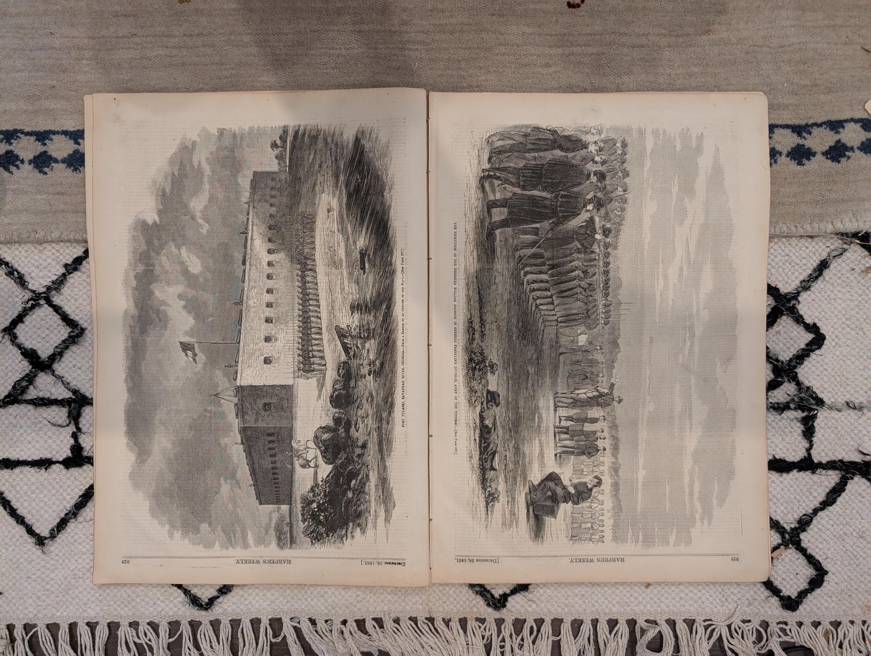 1861 Burning of Charleston Harper's Weekly Dec 28 Fort Pickens Missouri Refugees