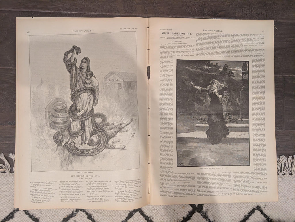 Harper’s Weekly October 22, 1887 – Lincoln Statue, Cycling, Presidential Tour, Yacht Club Cup