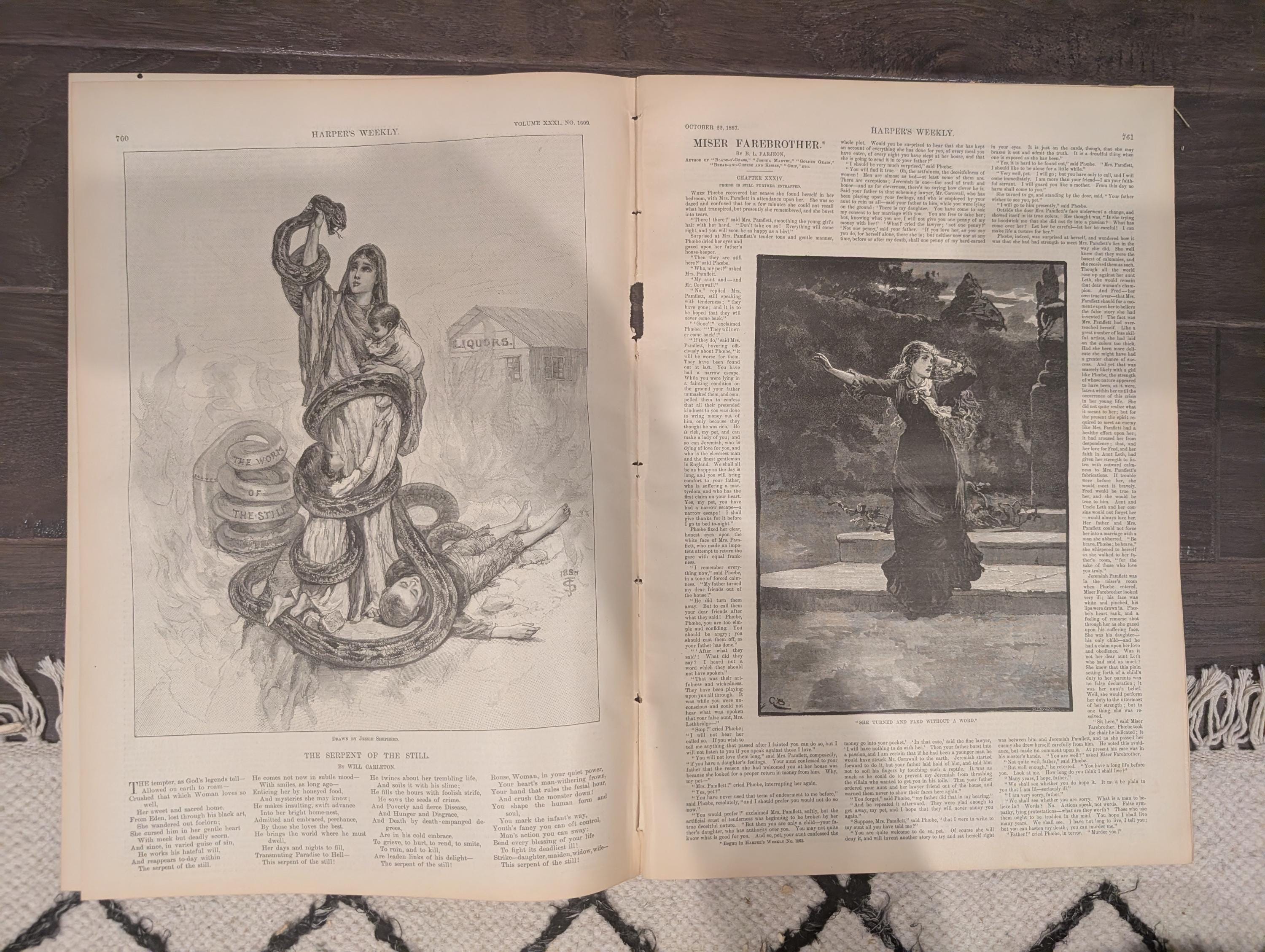 Harper’s Weekly October 22, 1887 – Lincoln Statue, Cycling, Presidential Tour, Yacht Club Cup