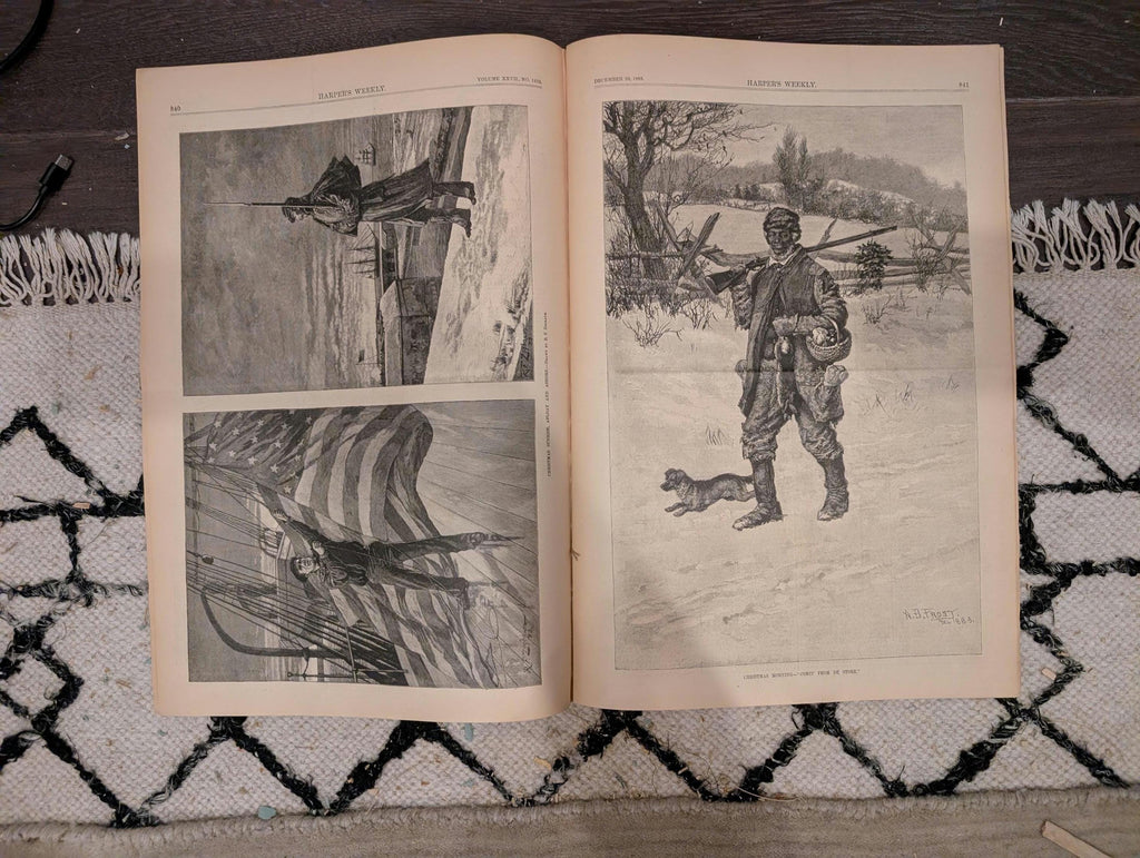 Harper's Weekly 1883 Christmas Morning Dec 29 Soudan War Broadway Blockade