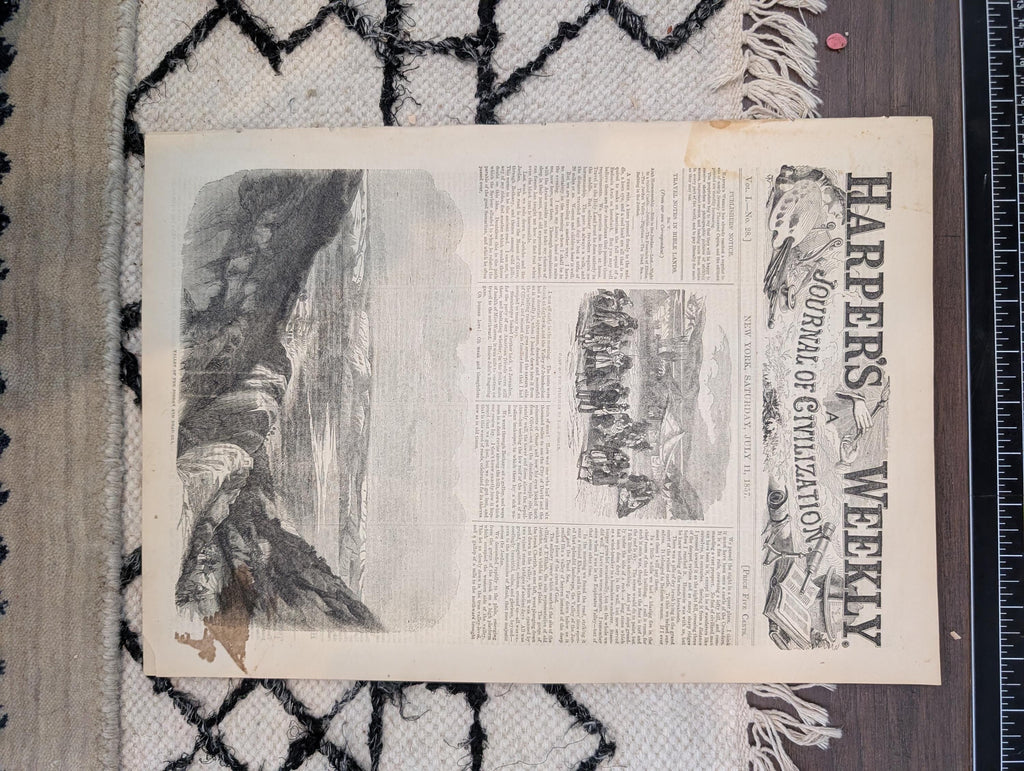 1857 San Francisco and Salt Lake City Harper's Weekly July 11 Brigham Young