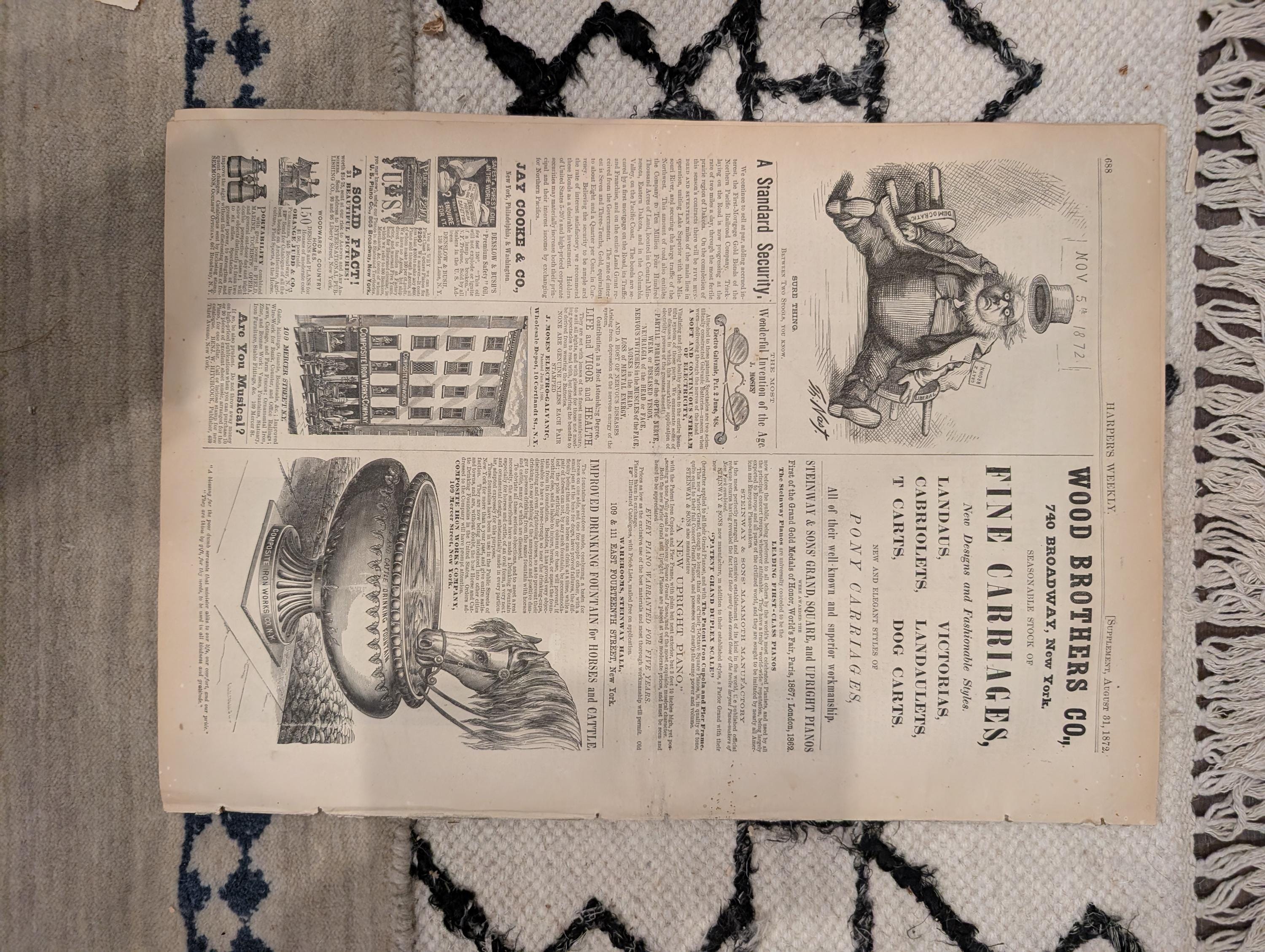 1872 Stanley Livingstone Harper's Weekly August 31 Nast