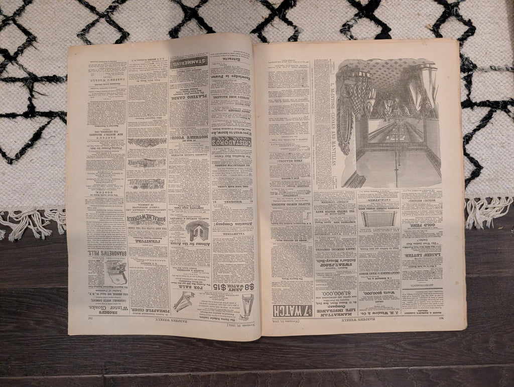 1864 Abraham Lincoln Longer Harper's Weekly November 26 Atlanta & Florida