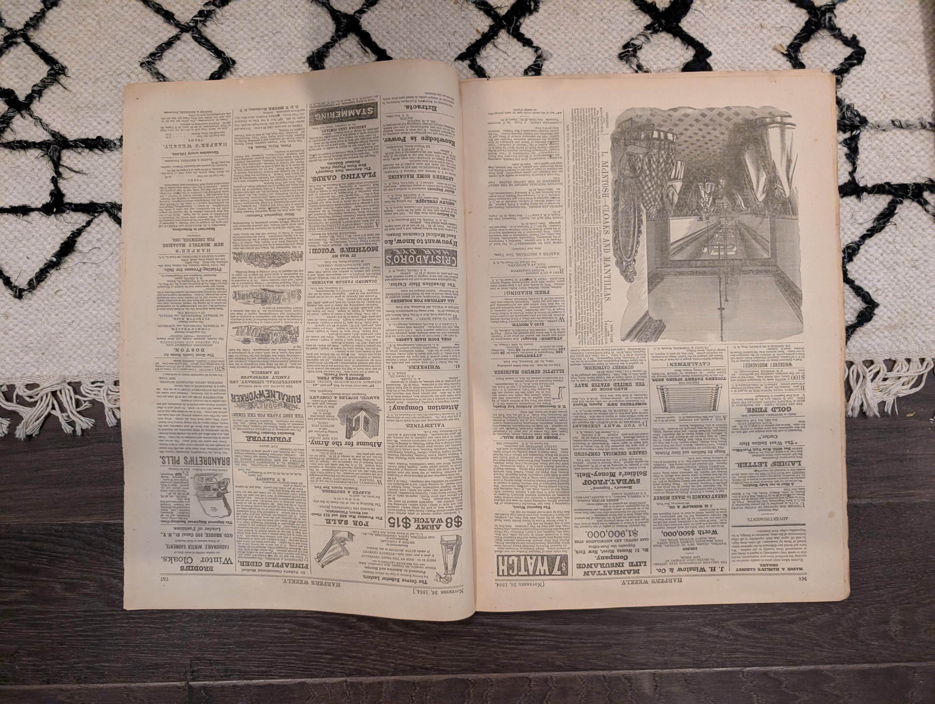 1864 Abraham Lincoln Longer Harper's Weekly November 26 Atlanta & Florida