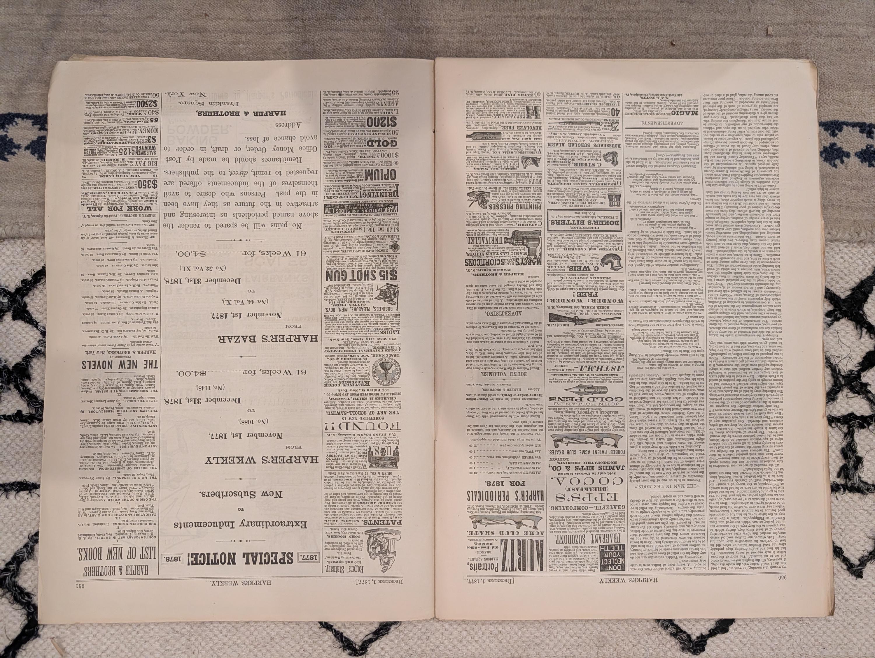 1877 Morton Funeral, Plevna Skirmish Circassians, Nast, Doctors — Dec 1
