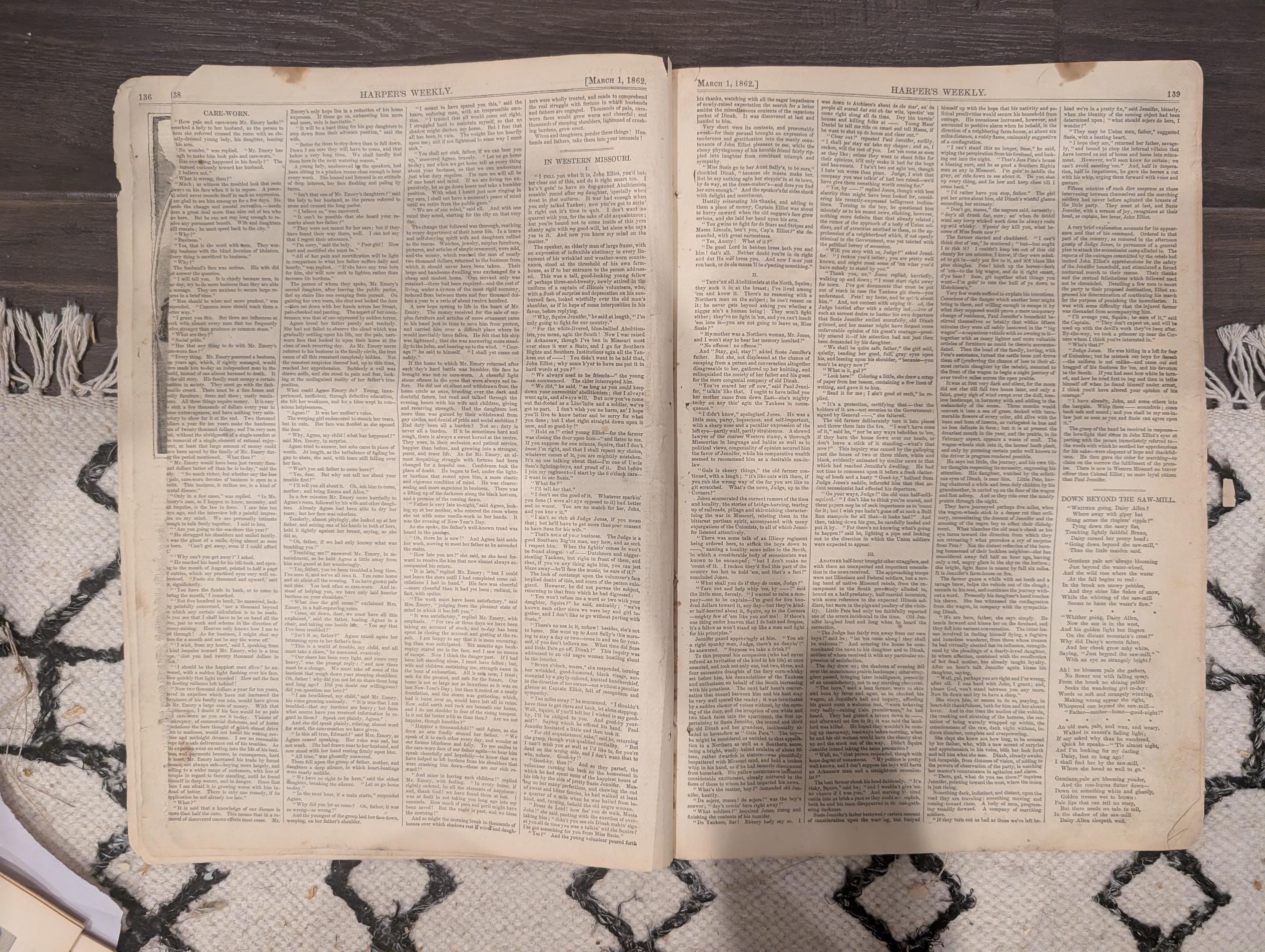 Harper’s Weekly – March 1, 1862 | Civil War: Fort Donelson, Roanoke Island, Savannah River, Kentucky, NC