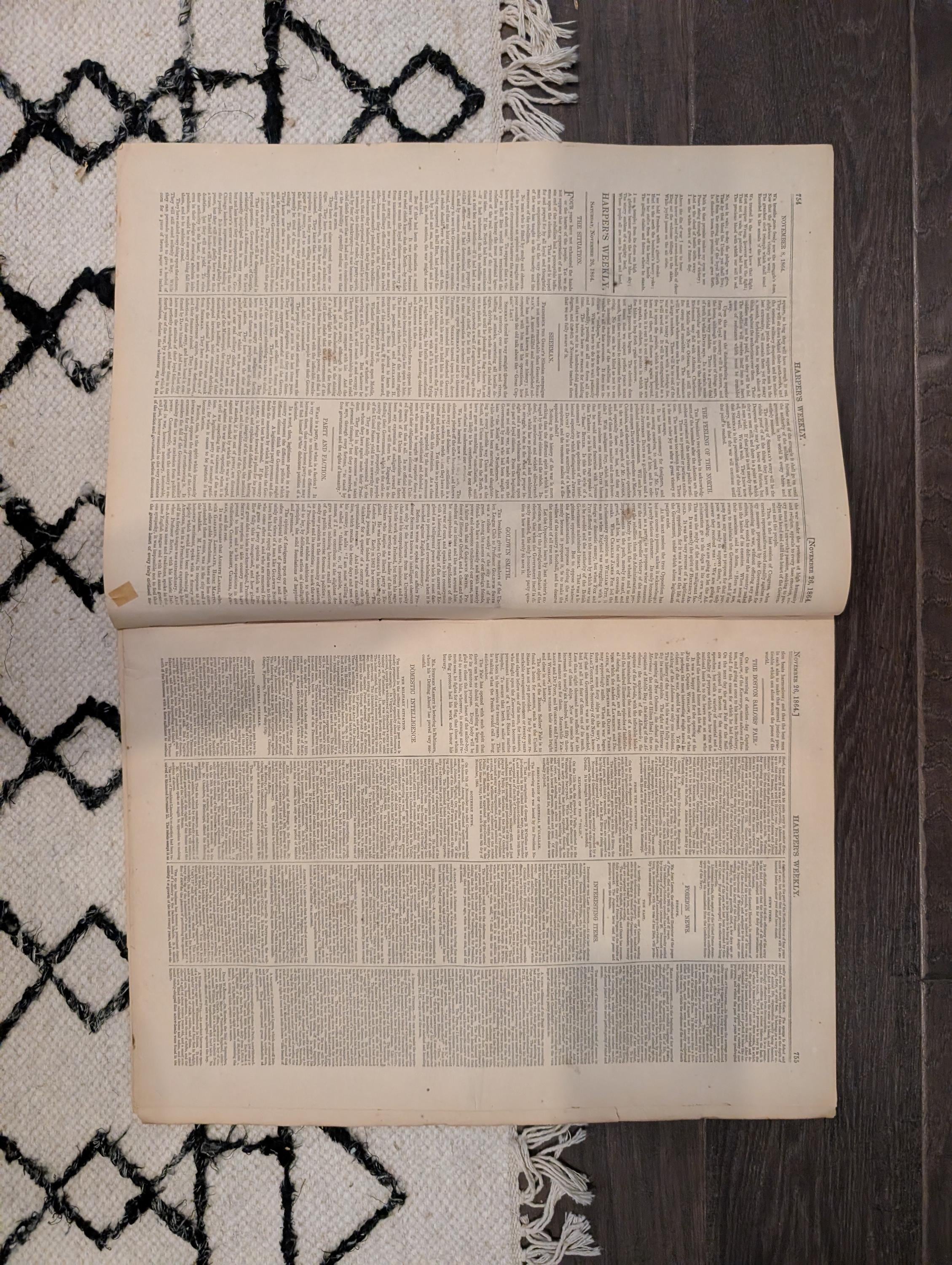 1864 Abraham Lincoln Longer Harper's Weekly November 26 Atlanta & Florida