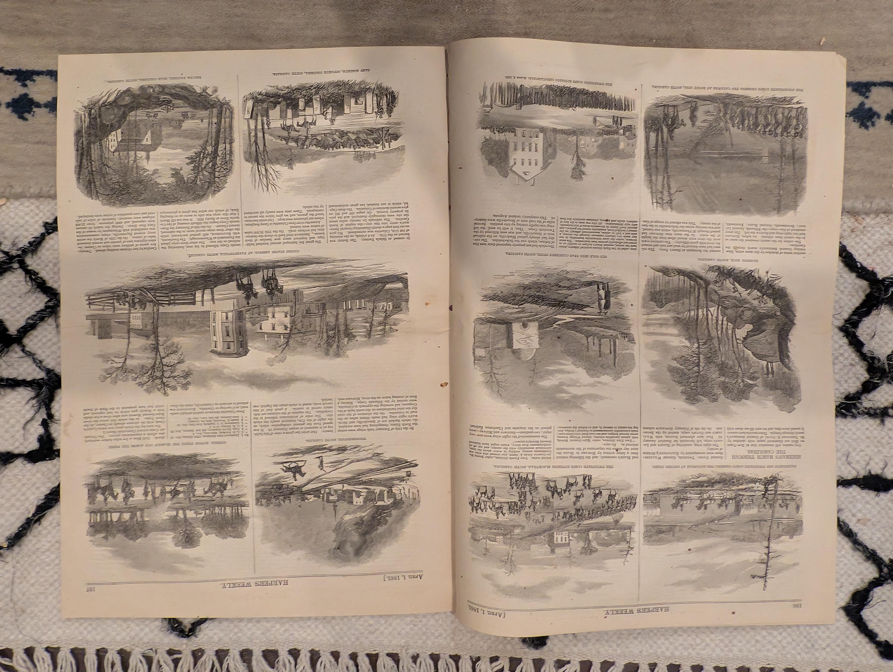 1861 Sherman's Entry Columbia Harper's Weekly April 01 Burning of Columbia