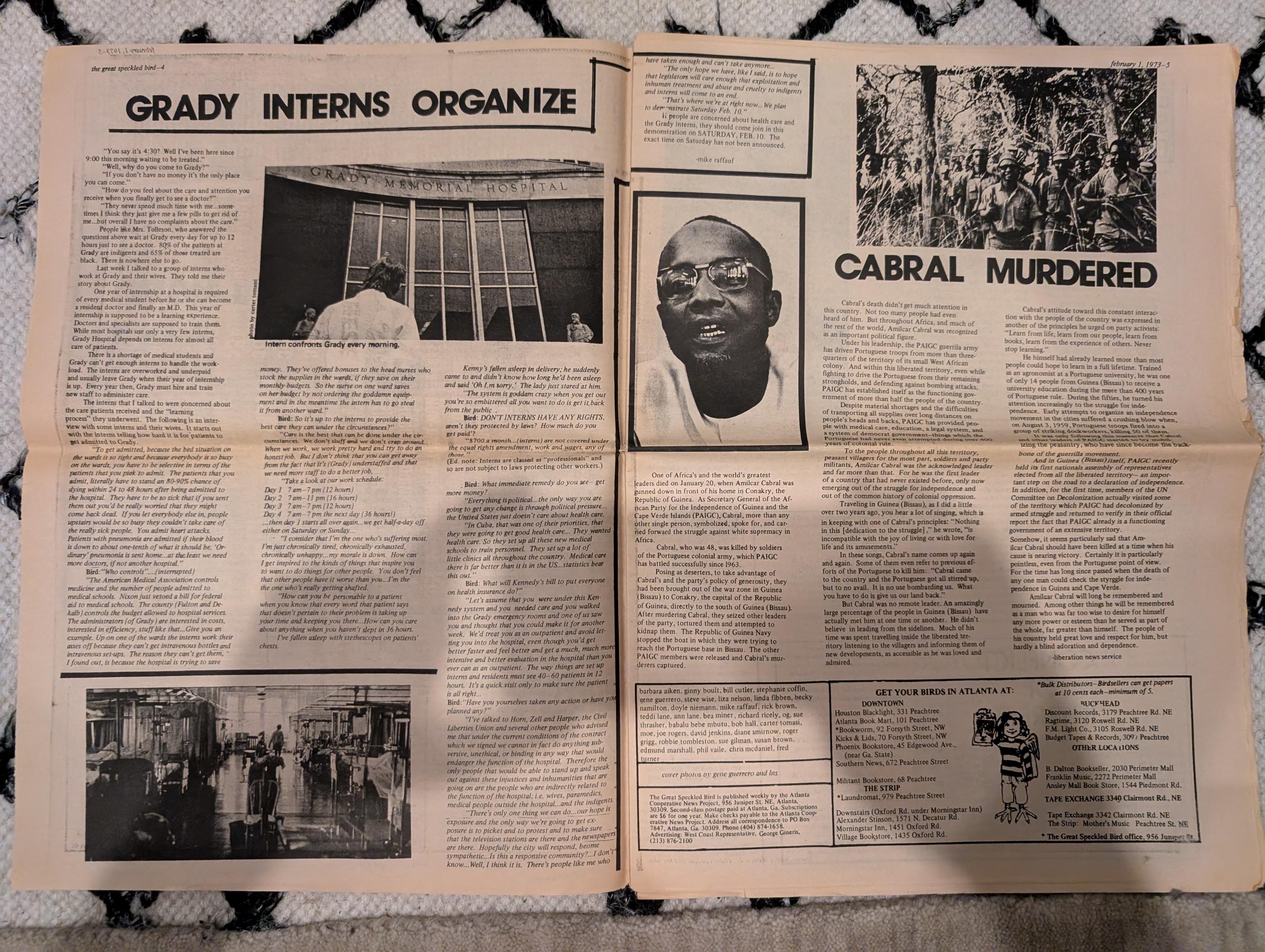 The Great Speckled Bird | February 1, 1973 | Underground Newspaper | Charley Pride Interview, Vietnam War, Abortion Rights, Bo Diddley