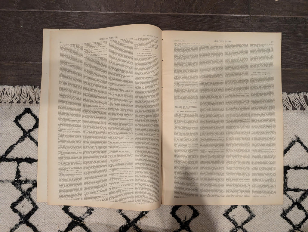Harper’s Weekly – August 13, 1887 – Packing Peaches, March to Peekskill, New Hampshire Coast, Newfoundland Bait Fishing – Complete Issue