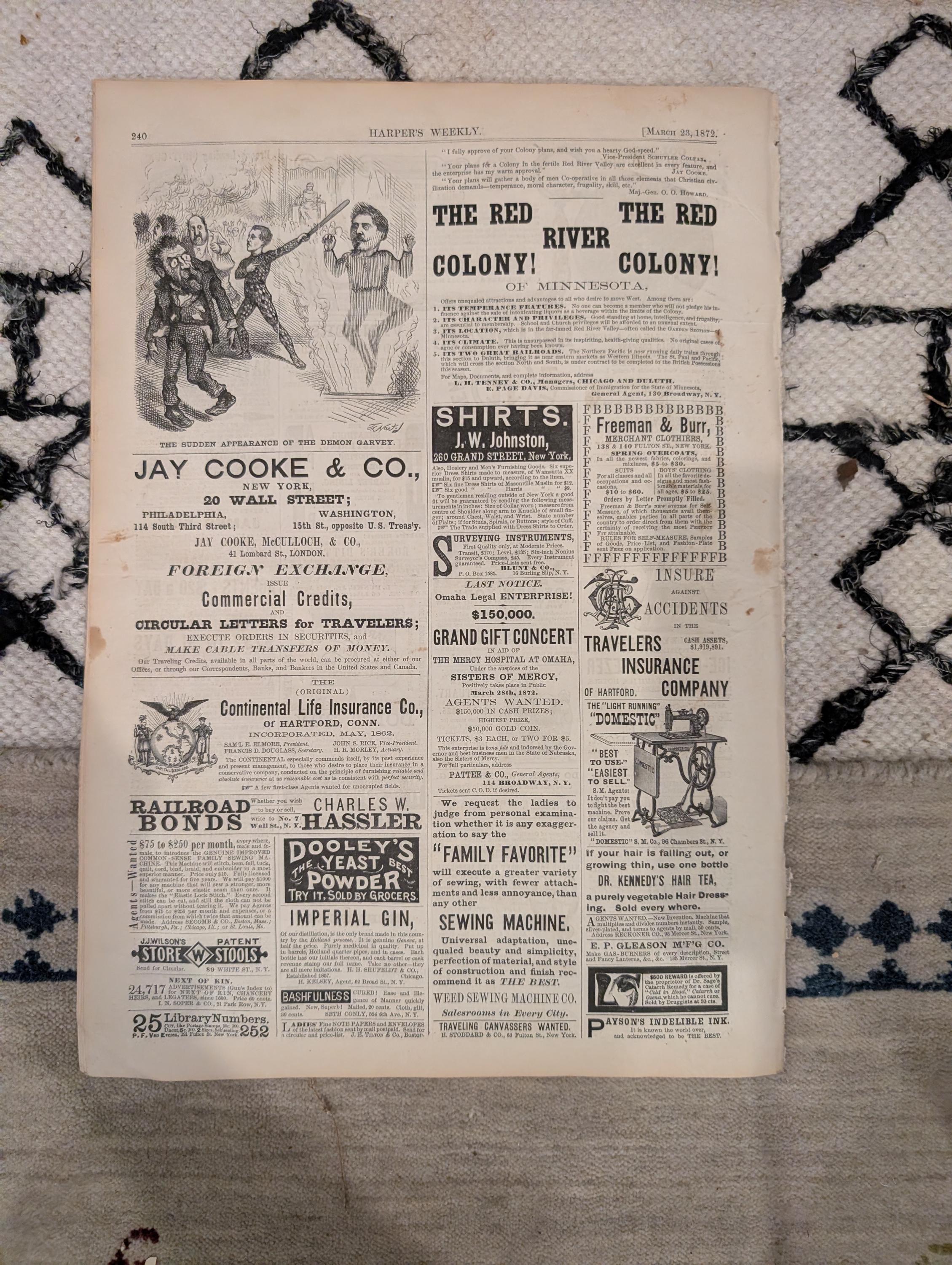 1872 Wagga-Wagga Tichborne Case Harper's Weekly March 23 Thomas Nast