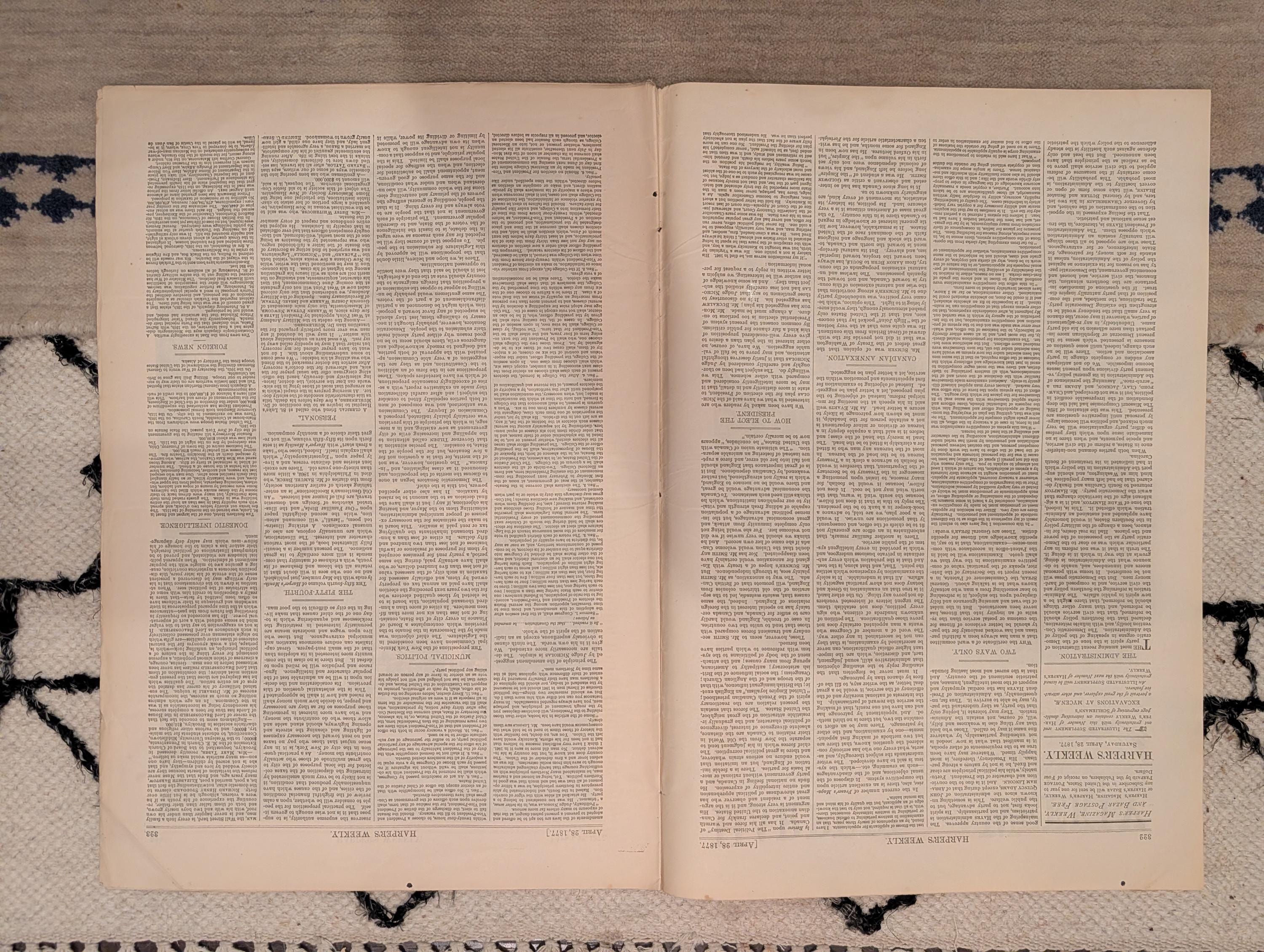 1877 London Workhouse, Schliemann Mycenae, Young Lions, Nast — Apr 28