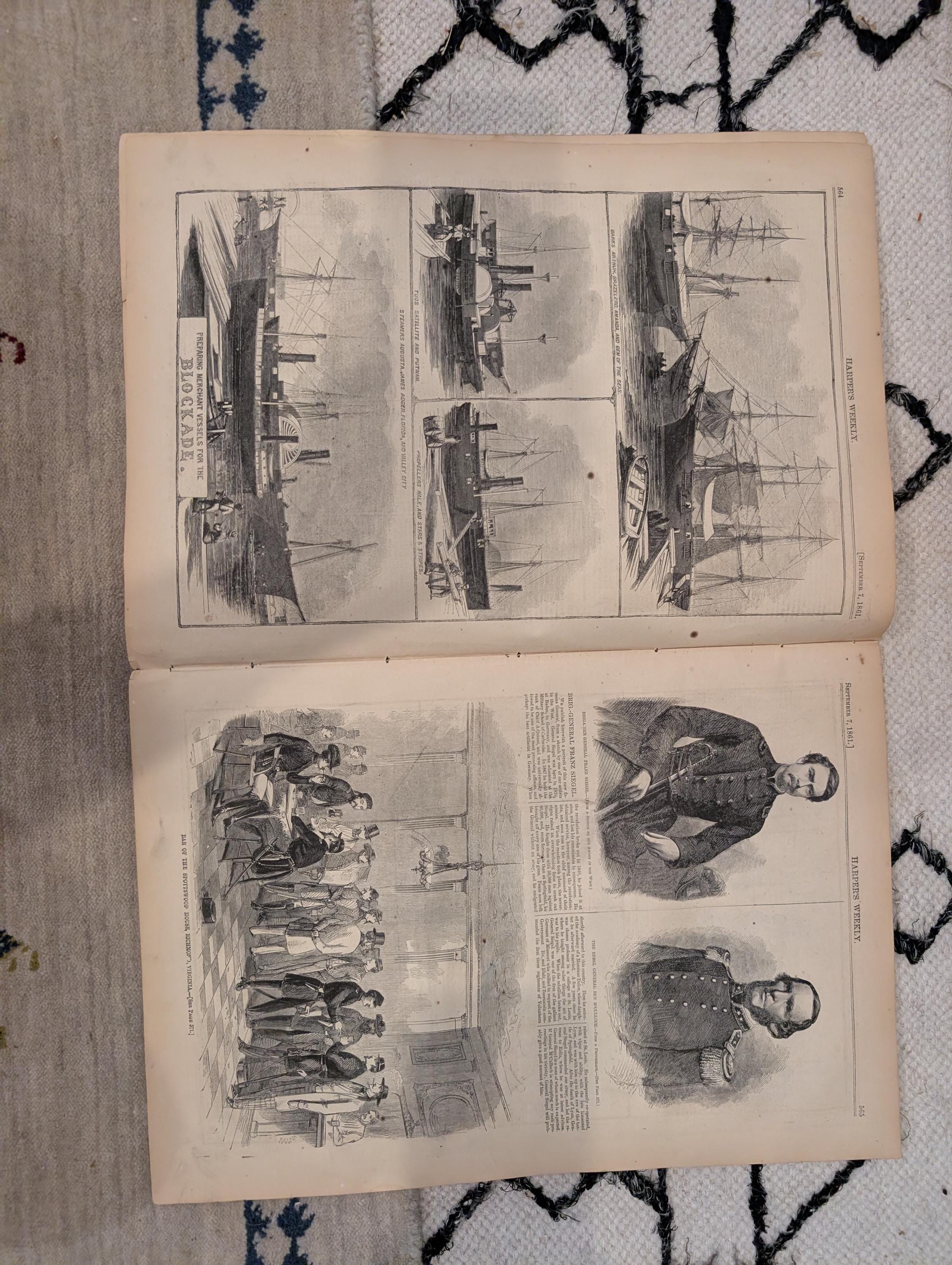 1861 Map of the West Harper's Weekly Sept 07 Fire Zouaves Baltimore Rebel