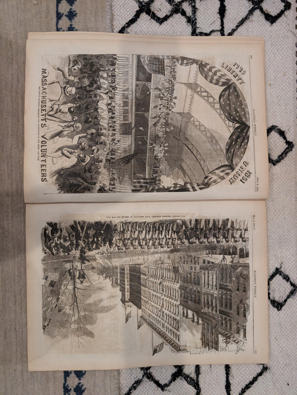1861 Charleston House-Tops Harper's Weekly May 04 First Blood Baltimore