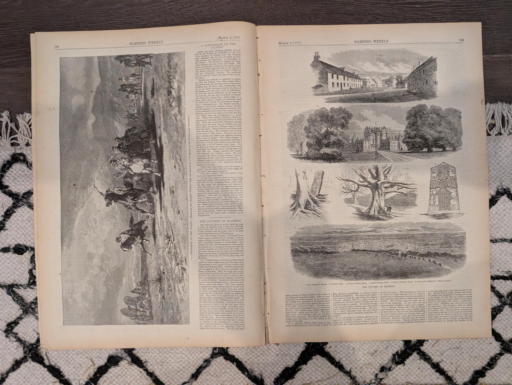Harper’s Weekly Mar 4 1876 – Molly Maguires, Thomas Nast Cover, Fire Patrol, Centennial Plaza, Complete + Supplement