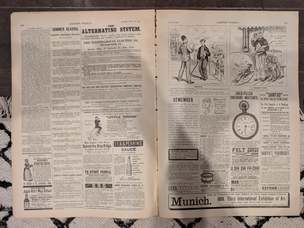 Harper’s Weekly July 23, 1887 – Lincoln Park, Blackfeet Indians, Manitou Colorado, Tenements, Racehorse Hanover – Complete Issue