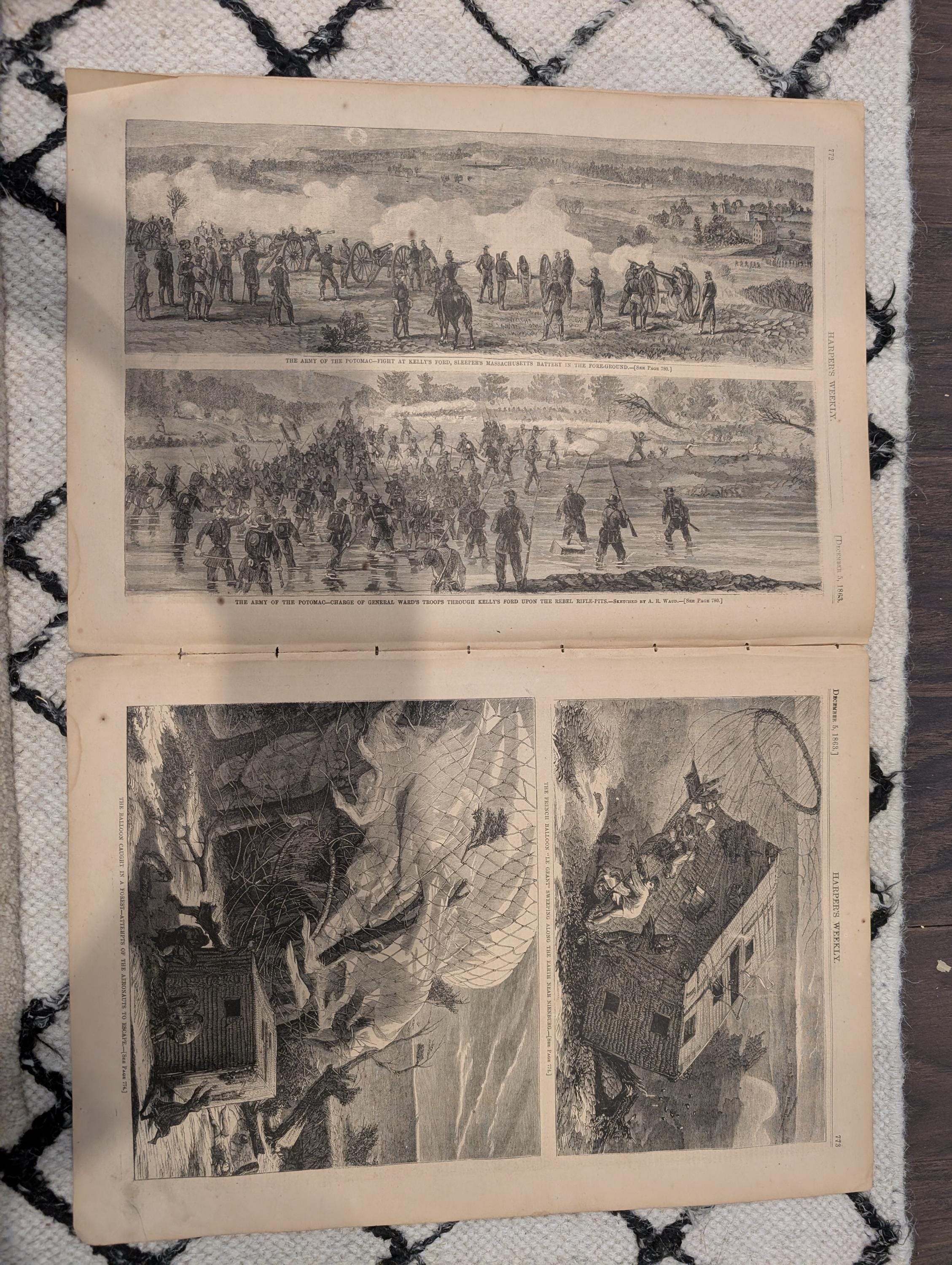 Harper’s Weekly, December 5, 1863 – The President’s Hymn, Thanksgiving Issue, Union Allegory, Civil War Newspaper
