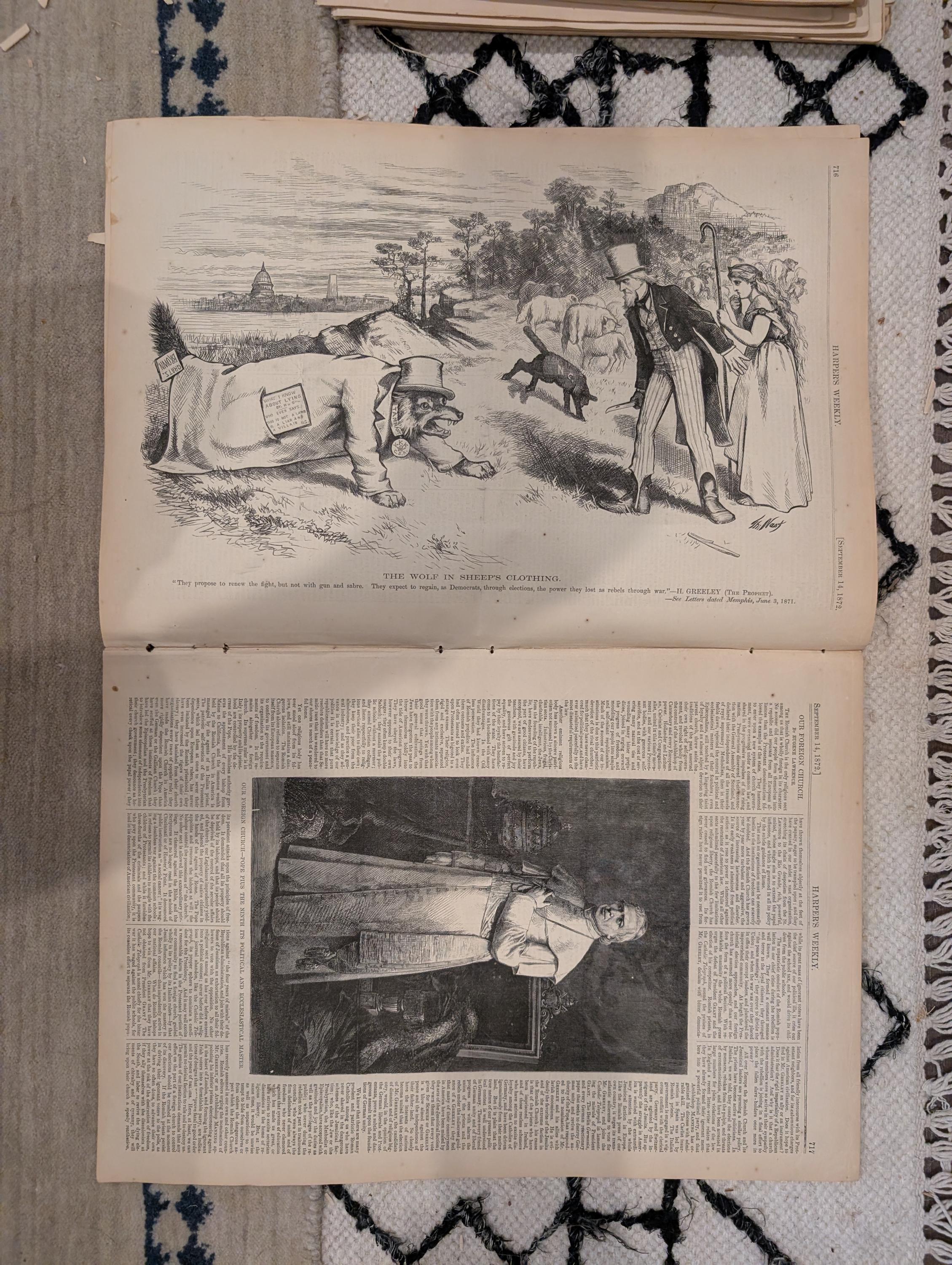 1872 Winslow Homer Catskill Falls Harper's Weekly Sept 14 Thomas Nast