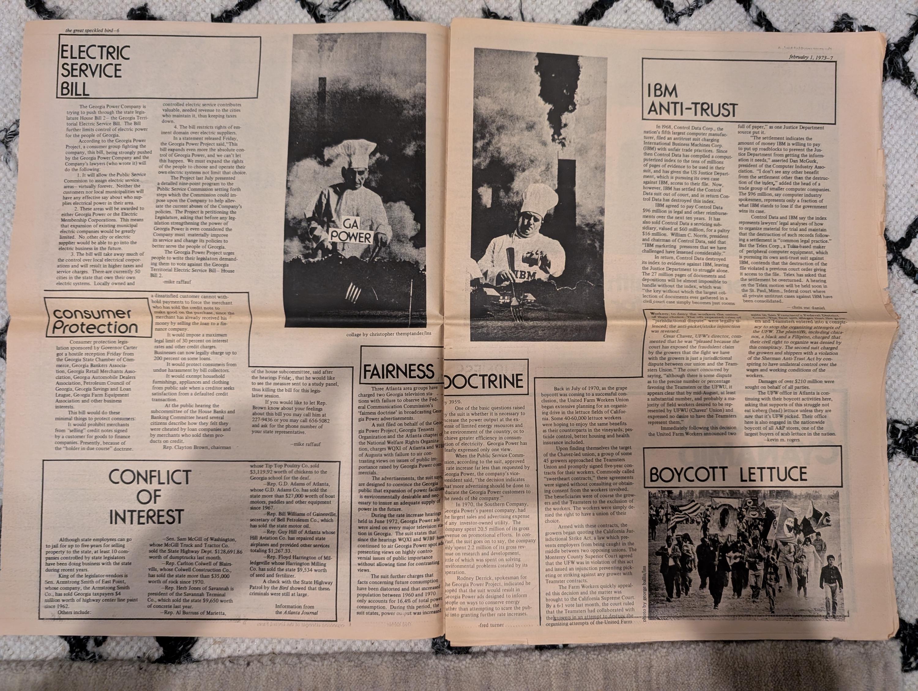 The Great Speckled Bird | February 1, 1973 | Underground Newspaper | Charley Pride Interview, Vietnam War, Abortion Rights, Bo Diddley