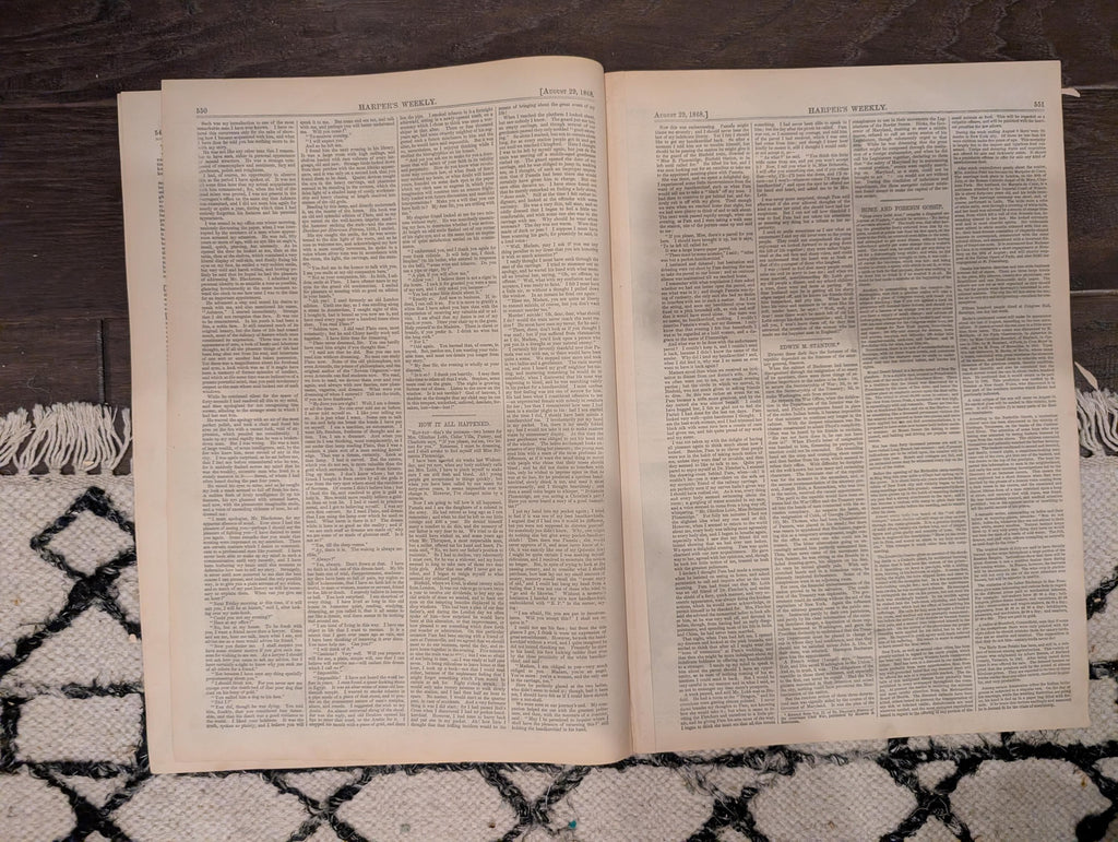 Harper’s Weekly – August 29, 1868 – Thaddeus Stevens Death • Cattle Plague • Methodist Camp Meeting • Shipwreck