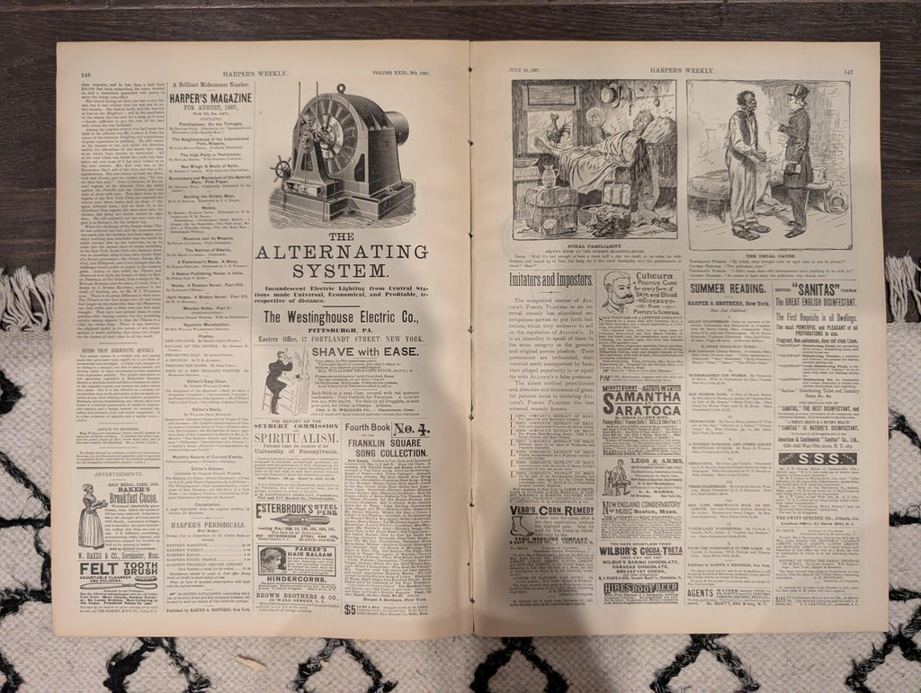 Harper’s Weekly July 30, 1887 – Mormon Temples in Utah, Marblehead Views, Dakota Harvest + South Pittsburg Supplement – Complete Issue