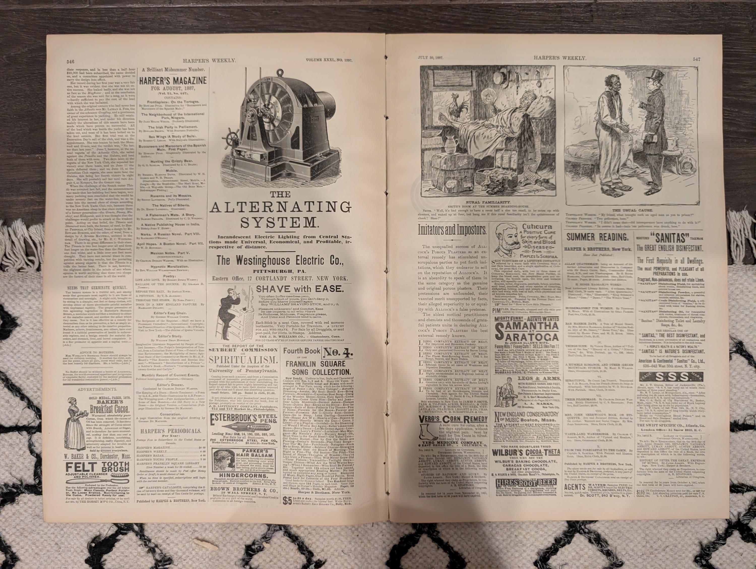 Harper’s Weekly July 30, 1887 – Mormon Temples in Utah, Marblehead Views, Dakota Harvest + South Pittsburg Supplement – Complete Issue