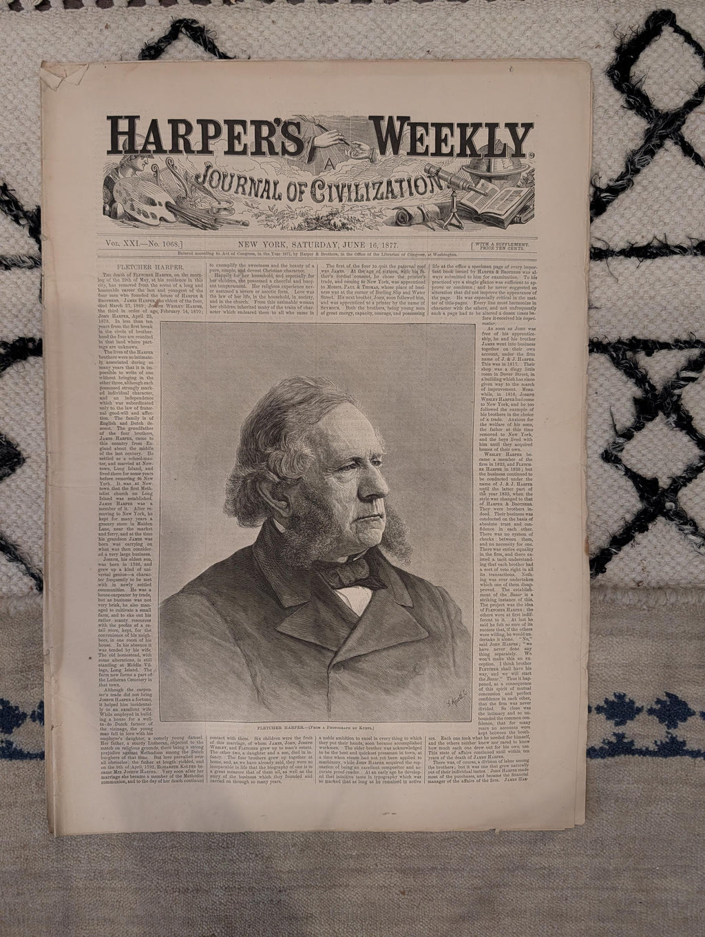 1877 Death of Fletcher Harper, Founder of Harper's Weekly — Jun 16
