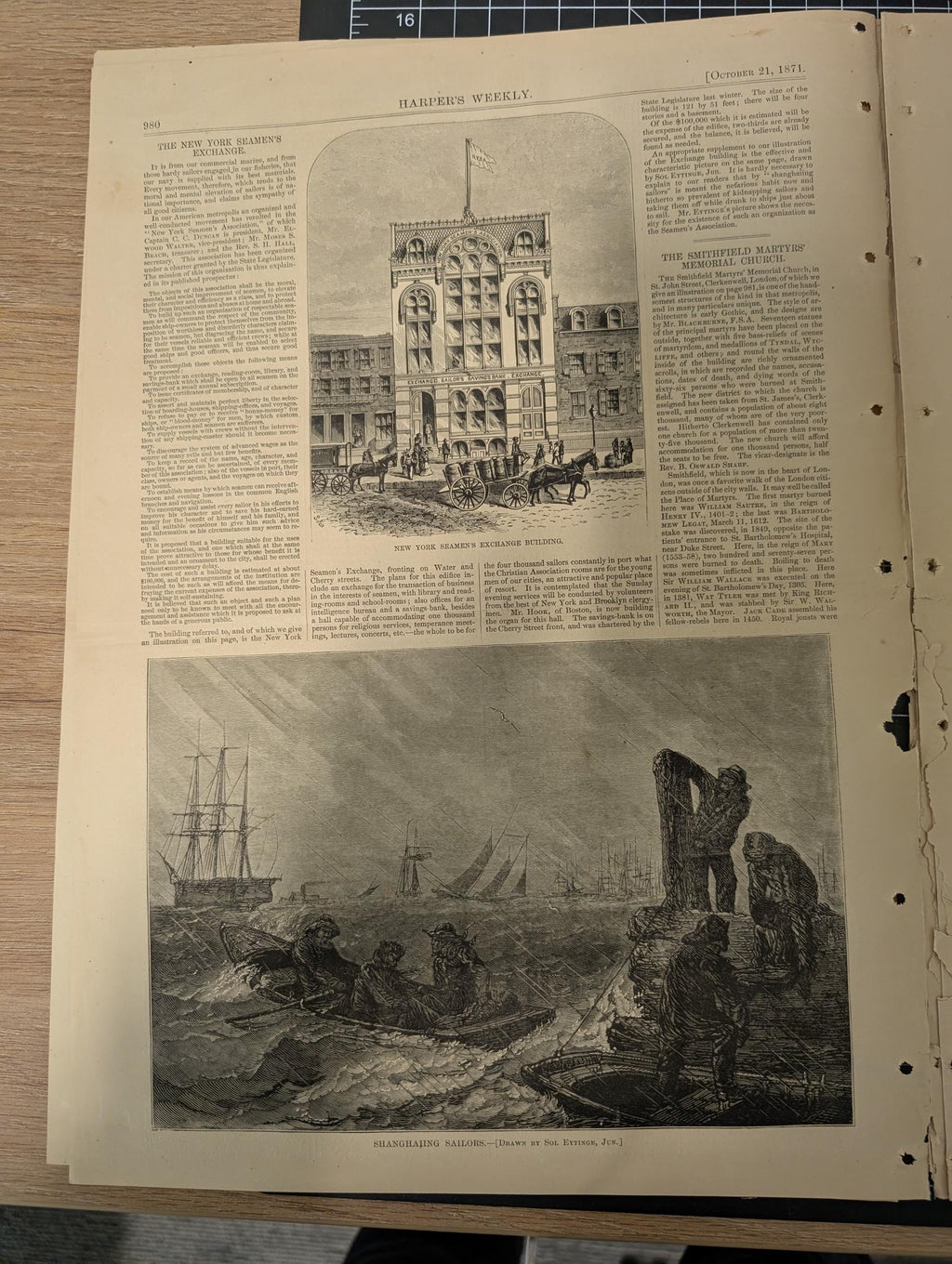 Harper’s Weekly – October 21, 1871 – Complete w/ Supplement (24 pp) | Chicago Before the Fire Double-Page, Nast “Brains” Cartoon, Mont Cenis