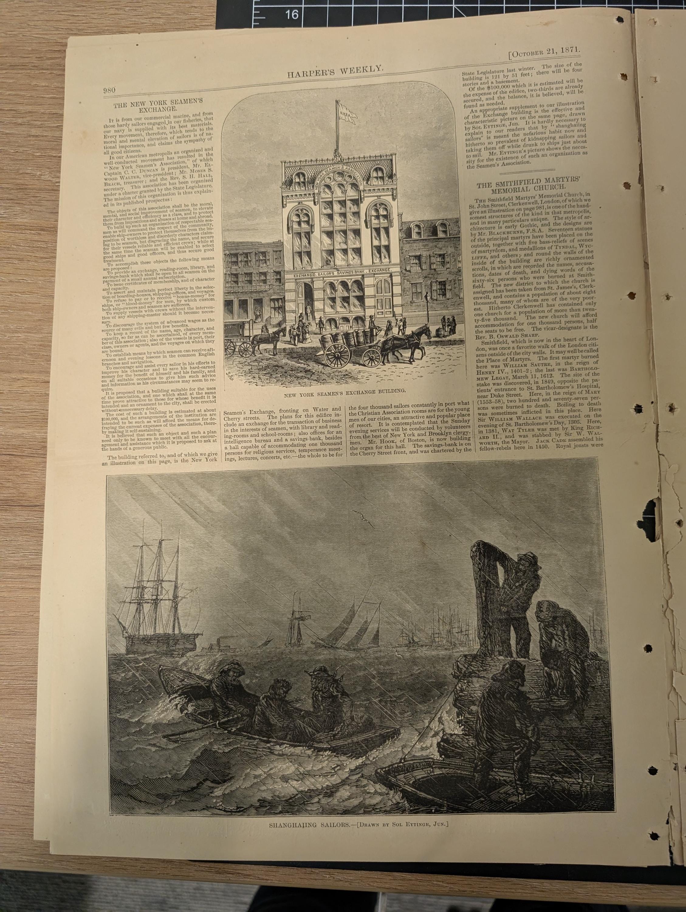 Harper’s Weekly – October 21, 1871 – Complete w/ Supplement (24 pp) | Chicago Before the Fire Double-Page, Nast “Brains” Cartoon, Mont Cenis