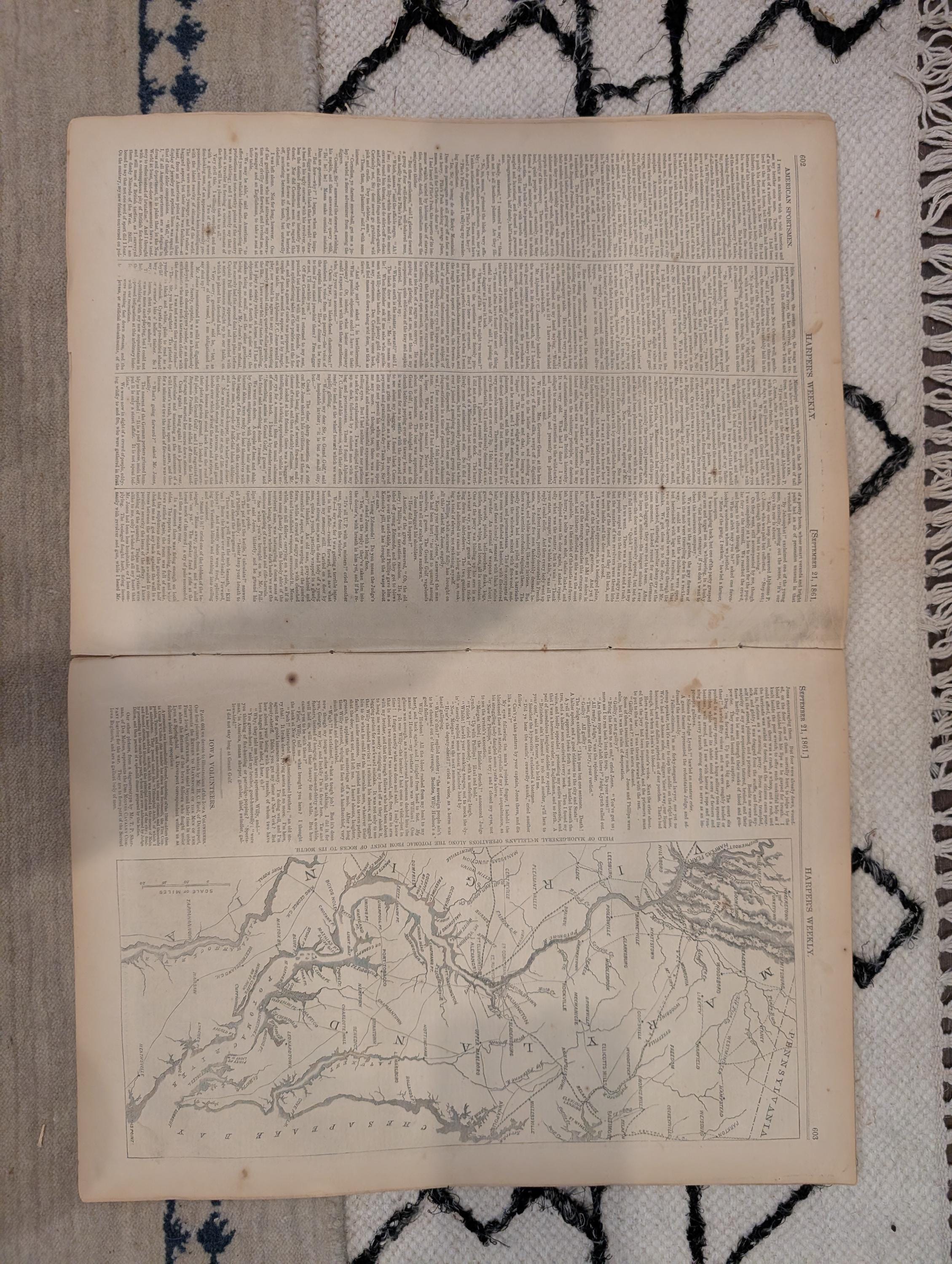 1861 George McClellan Centerfold Harper's Weekly Sept 21 Springfield Armory