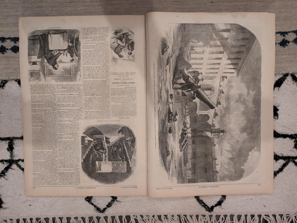 1861 Saint Valentine's Day Harper's Weekly Feb 16 Fort Sumter New Orleans