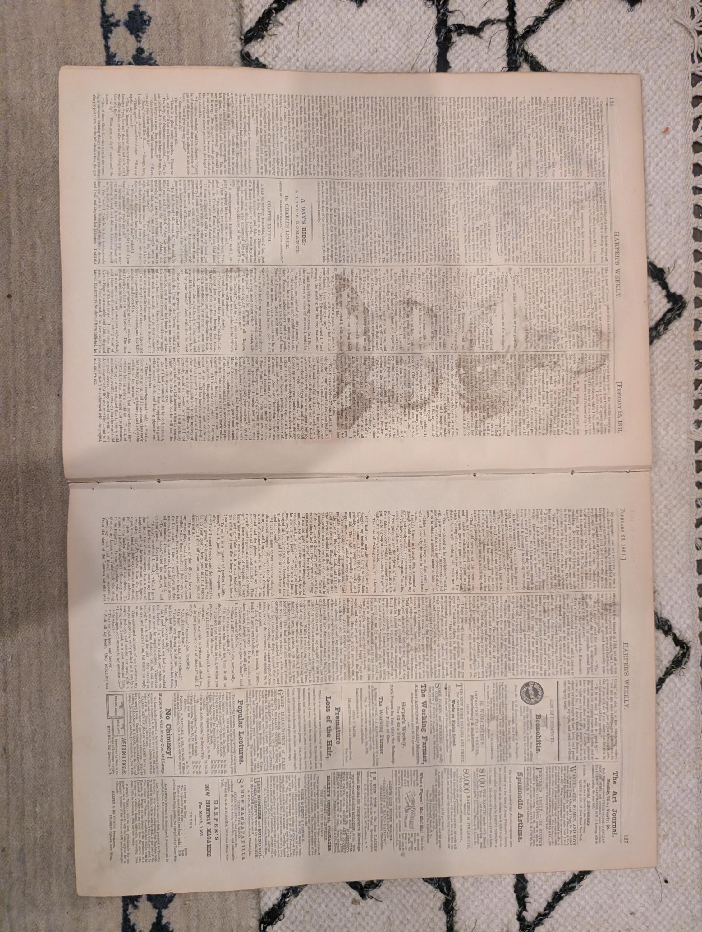 1861 Lincoln Speeches Map of North & South Harper's Weekly Feb 23 Davis Stephens