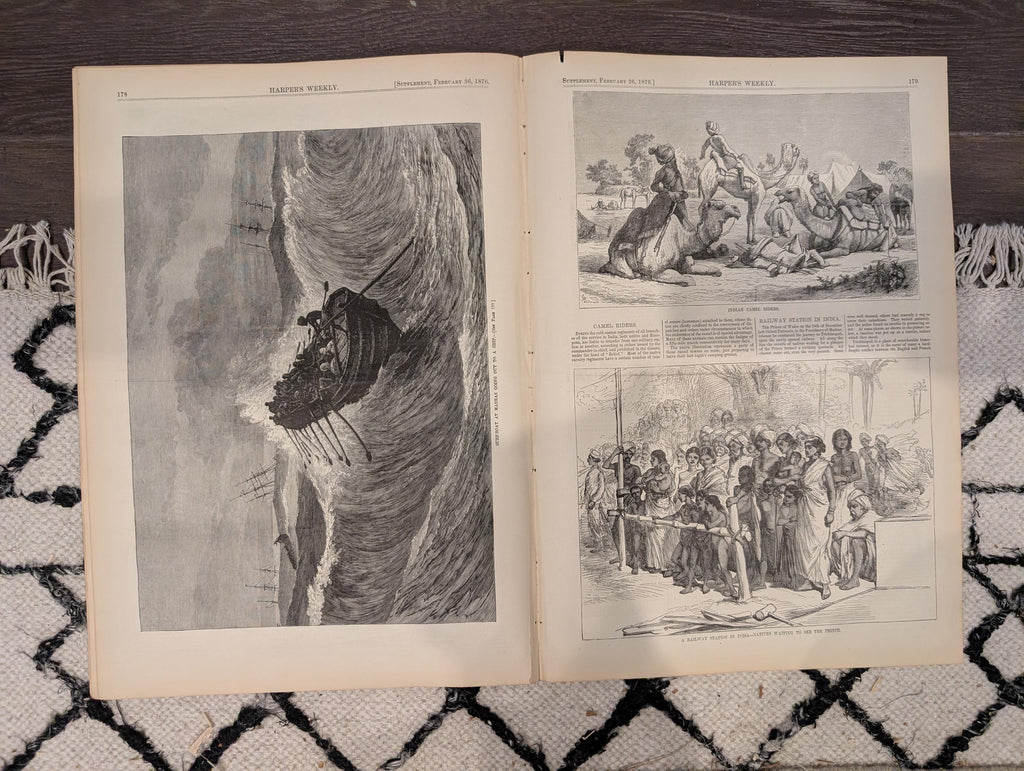Harper’s Weekly Feb 26 1876 – Early American Football, Thomas Nast Cartoons, Frere Art, Complete Issue VG