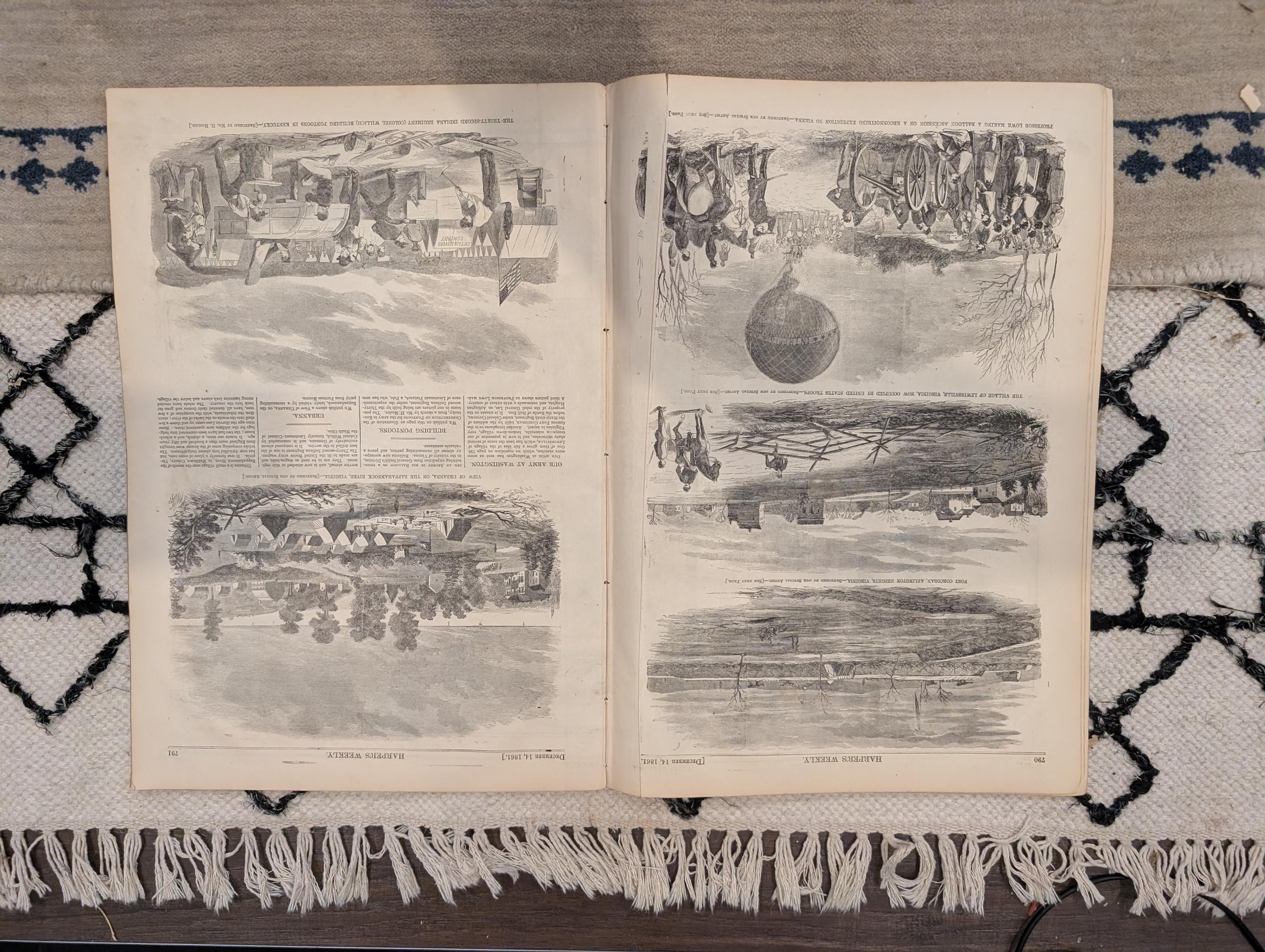 1861 Slave Map of Georgia Harper's Weekly Dec 14 Tybee Island Stone Fleet