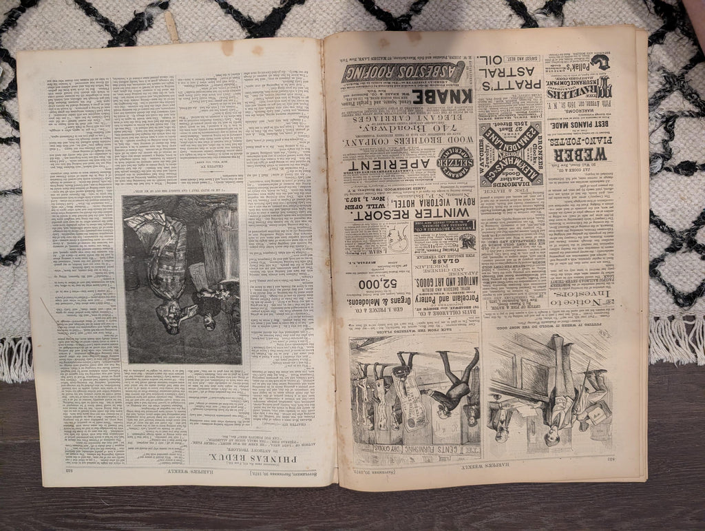 Harper’s Weekly — September 20, 1873 — Winslow Homer “Snap the Whip” — Original Antique Newspaper