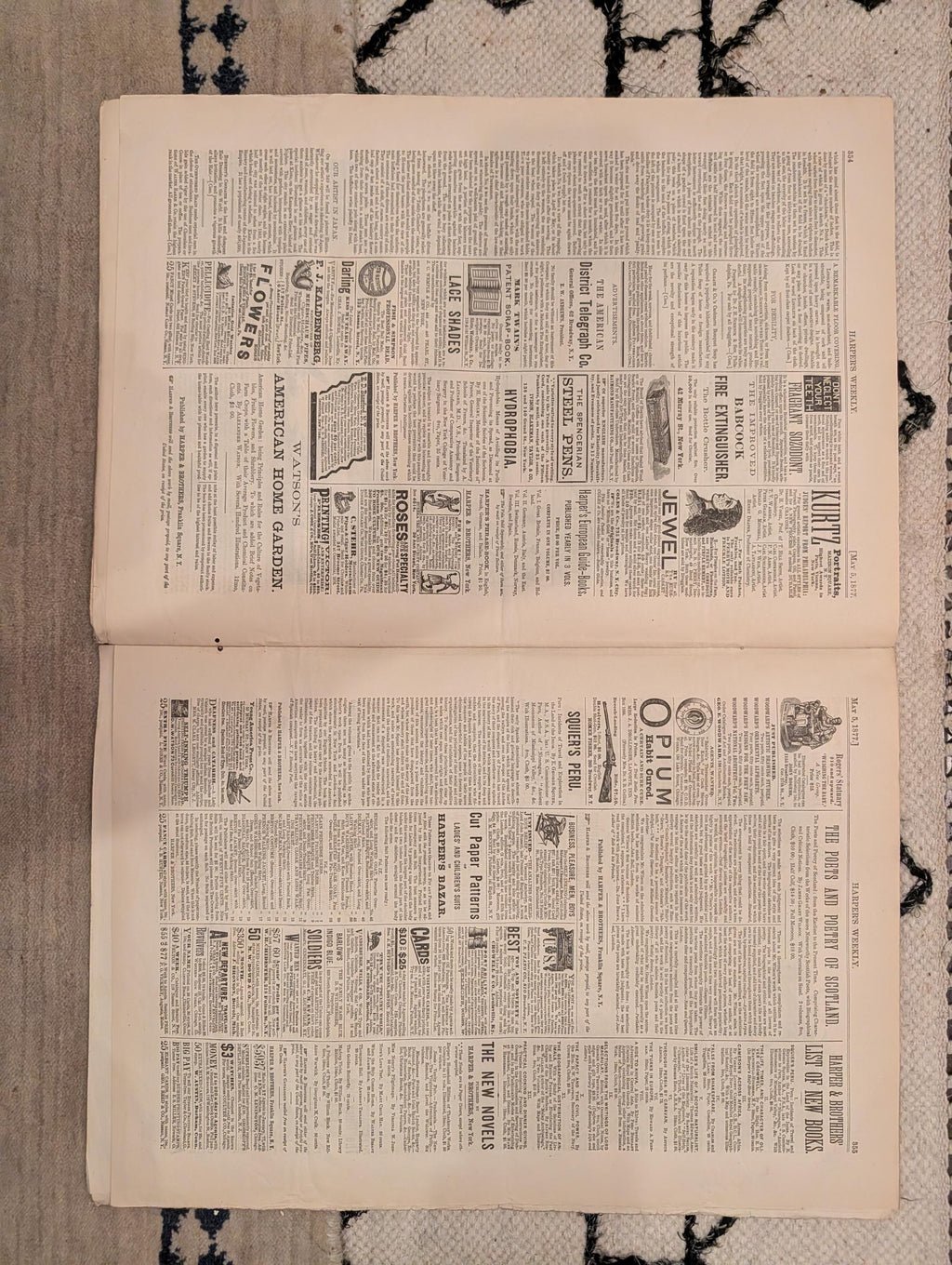 1877 Nast Uncle Sam, Kyoto Japan, Elephant Moonlight, St. Louis Fire — May 5