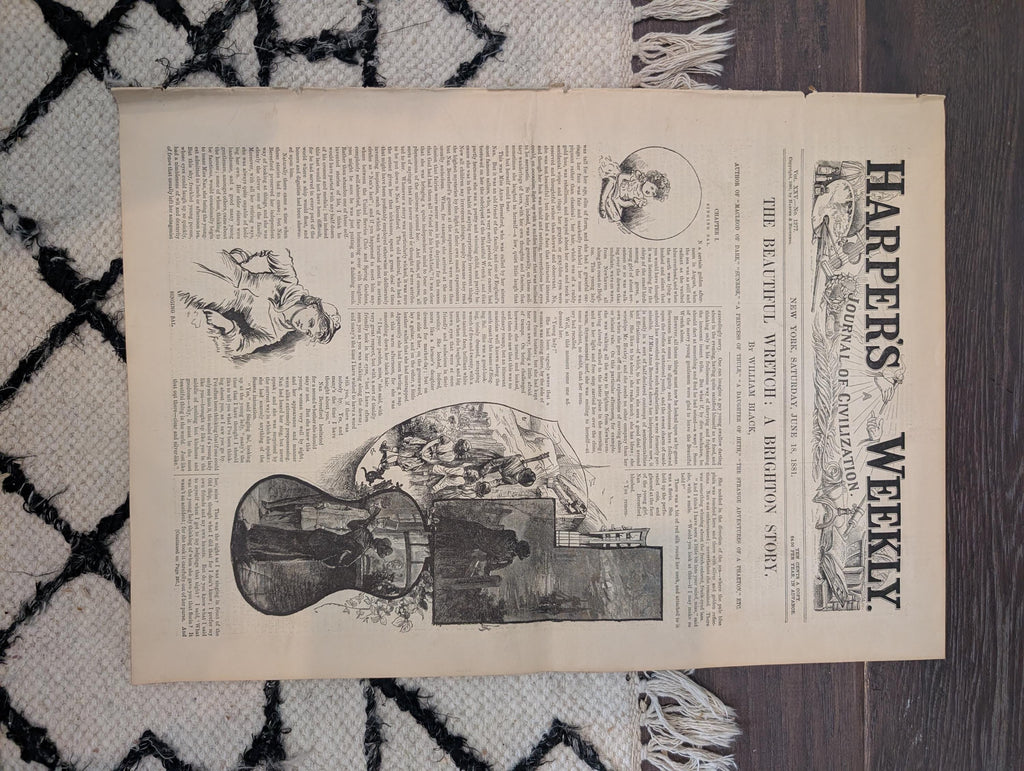 1881 Ohio River Paddlewheeler, Victoria Steamboat Wreck, Bicycle Parade, Nast — Jun 18