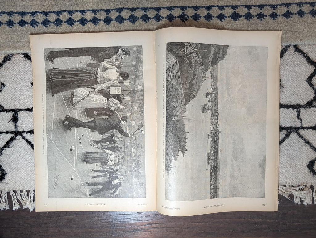 1891 Remington Indian Fishing Front Page, J. Bruce Ismay Pre-Titanic, Badminton — Apr 4