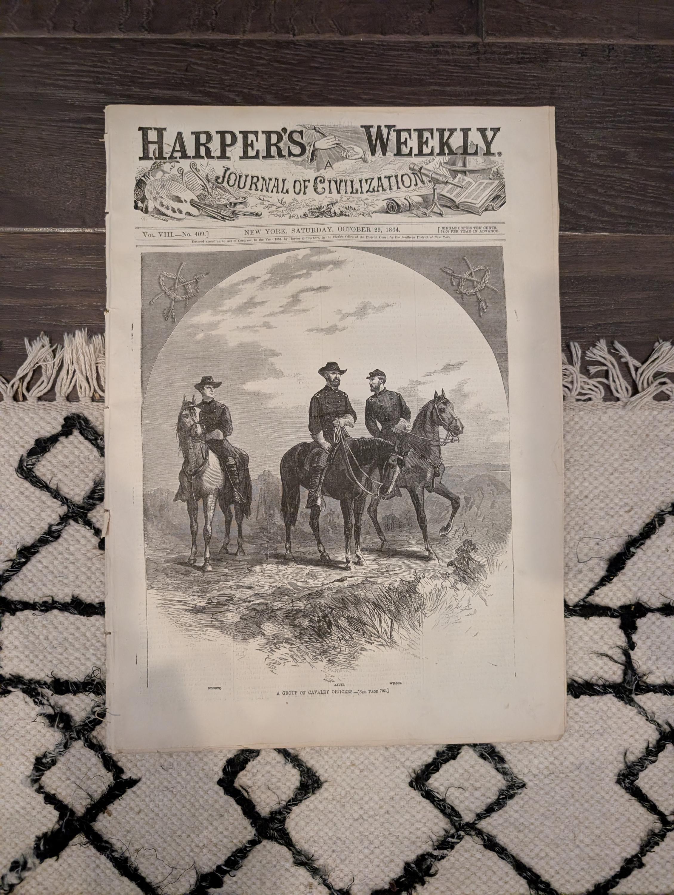 1864 Pennsylvania Soldiers Voting Harper's Weekly October 29 Chief Justice Taney